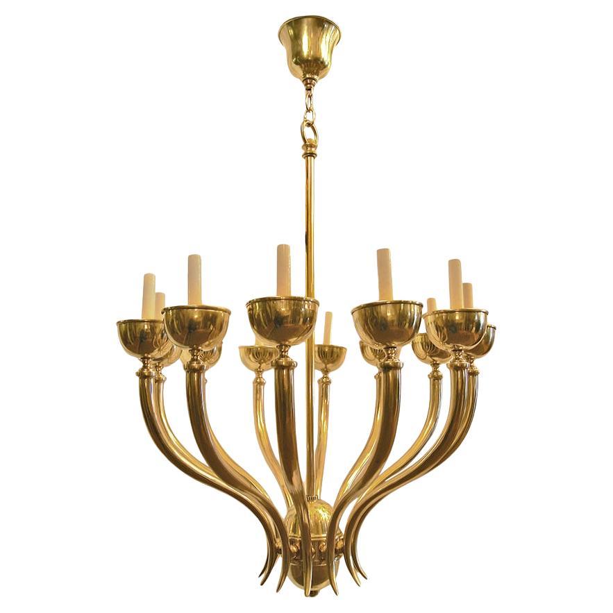 Set of Moderne Twelve-Arm Chandeliers, Sold individually For Sale