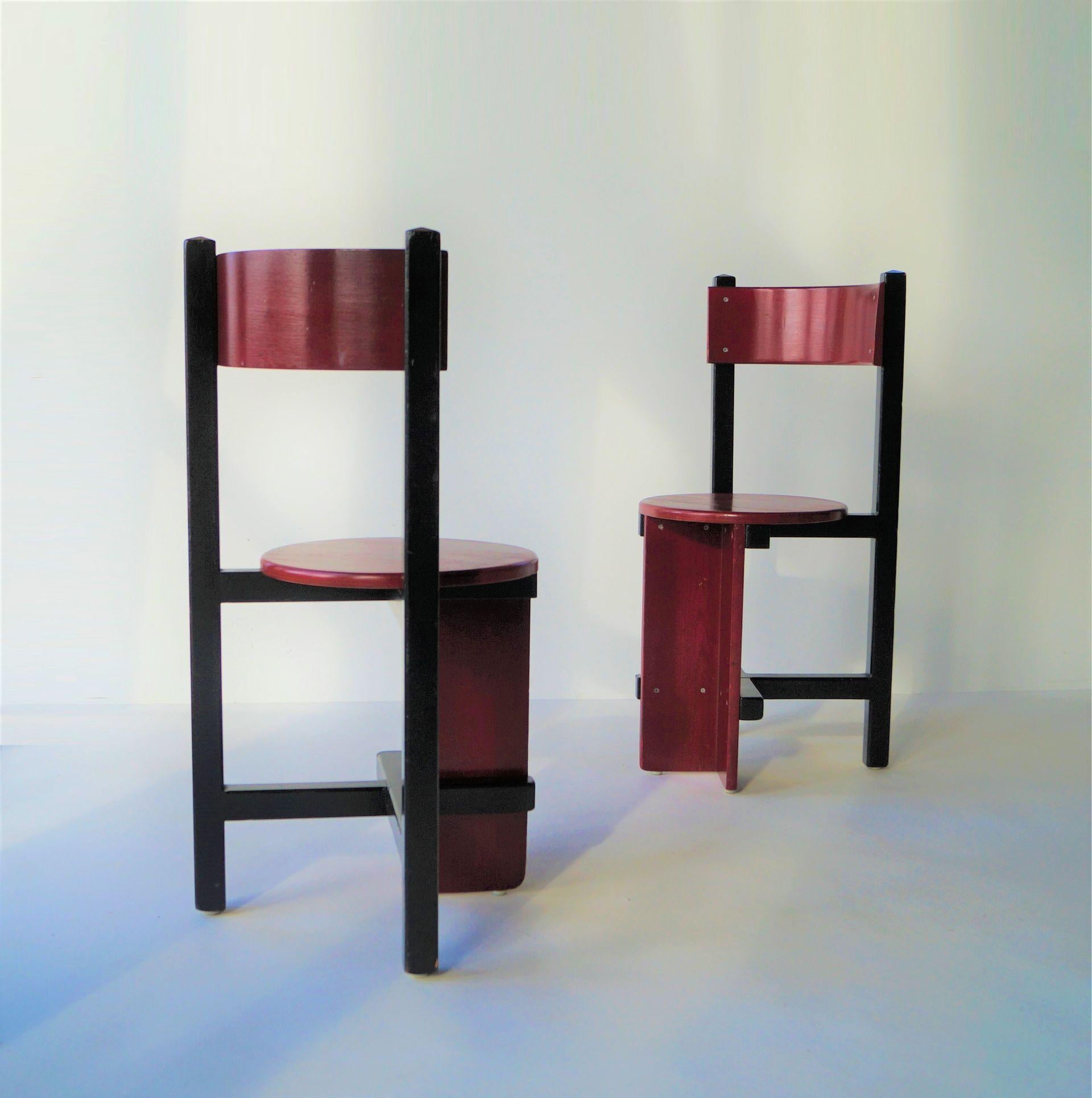 Set modernistischer Stühle „Bastille“ von  Niederländischer Architekt Piet Blom, 1960er Jahre (Mitte des 20. Jahrhunderts) im Angebot