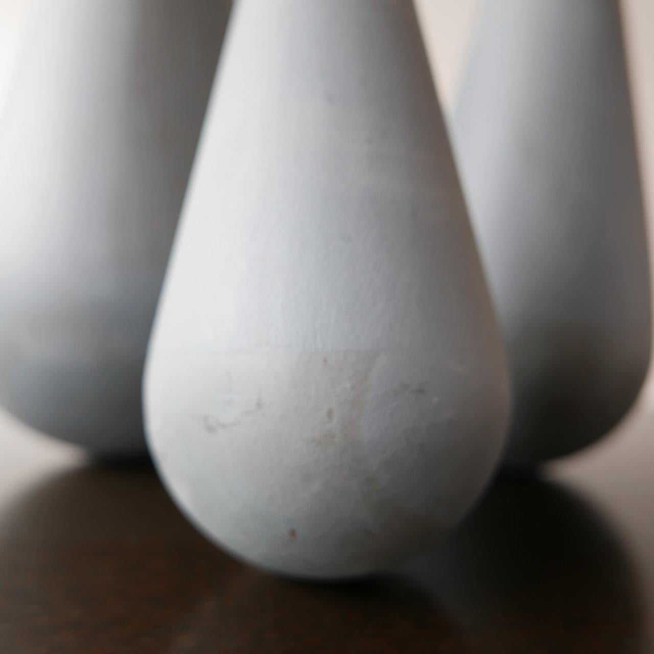 A set of three artist sculptures. 

Triangular geometric forms. Weighted bases so they stand independently.

England, c1980s. 

Graduated forms in three sizes. 

Dimensions: The largest is: 43 height x 15 diameter in cm. 

    