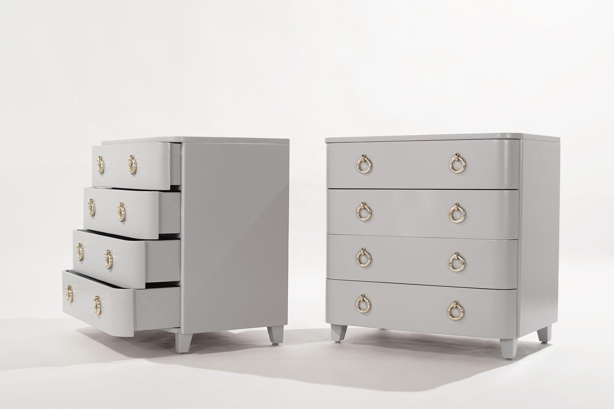 Set of Modernist Lacquered Bedside Tables, C. 1950s In Excellent Condition For Sale In Westport, CT