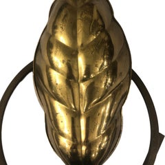 Set of Modernist Scrolled Leaf Brass Sconces, Sold Per Pair