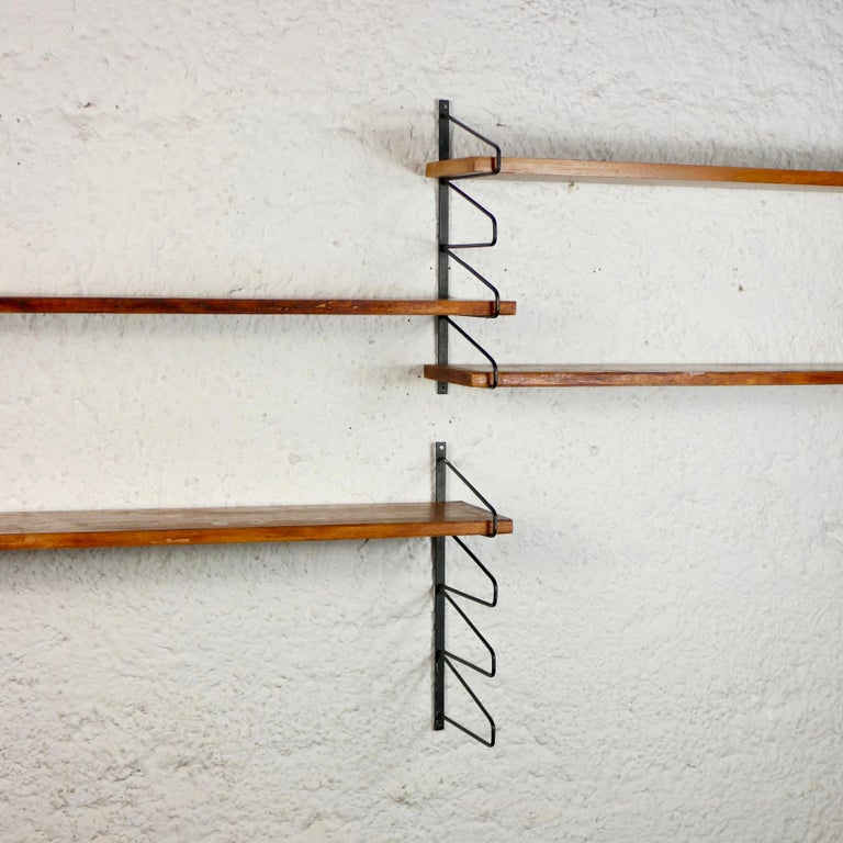 Set of Modular Shelving System in Wood and Metal, String Style For Sale ...