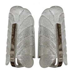 Set of Molded Glass Leaf Sconces, Sold per Pair