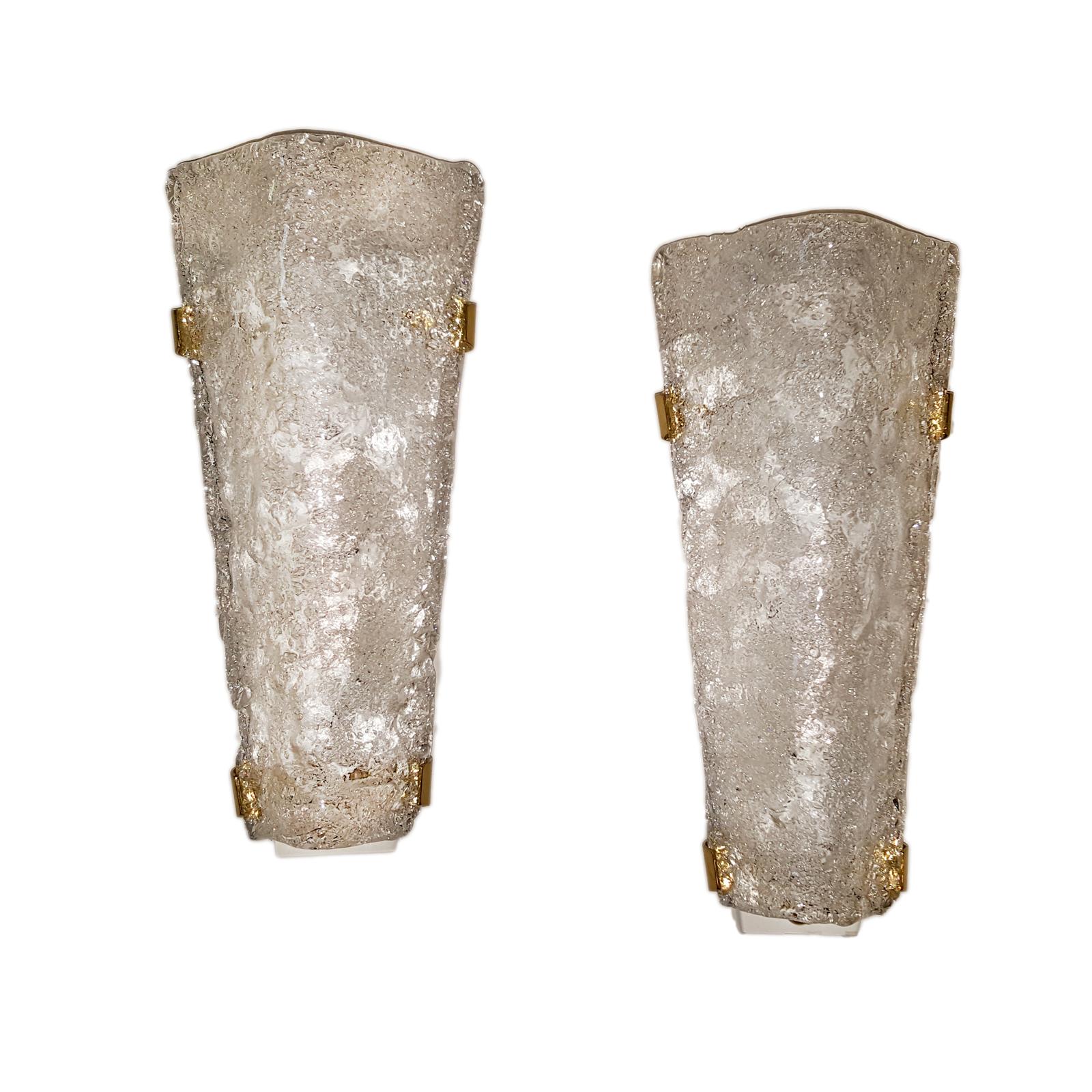 Set of Molded Glass Sconces In Good Condition For Sale In New York, NY
