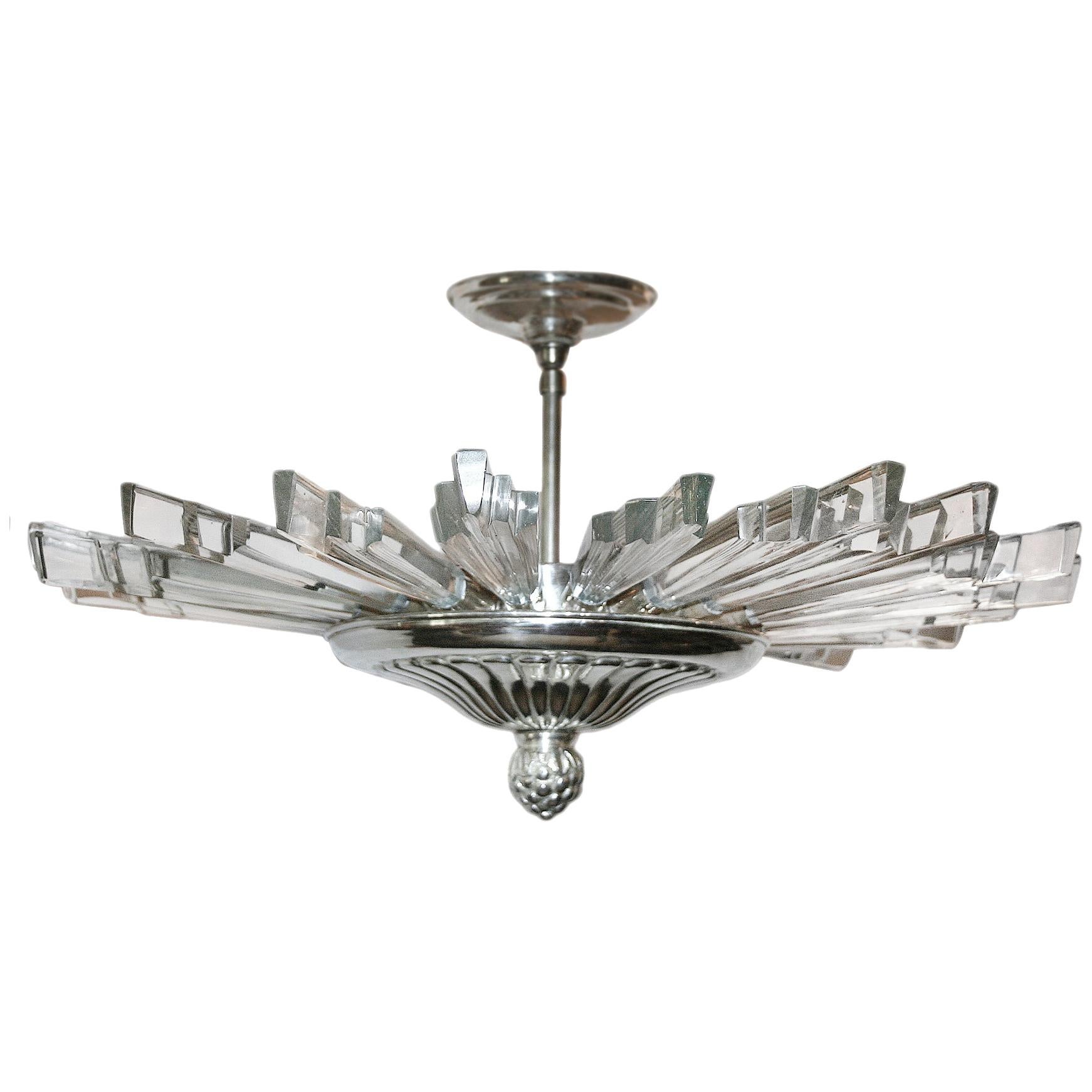 Set of Molded Glass Star Fixtures For Sale