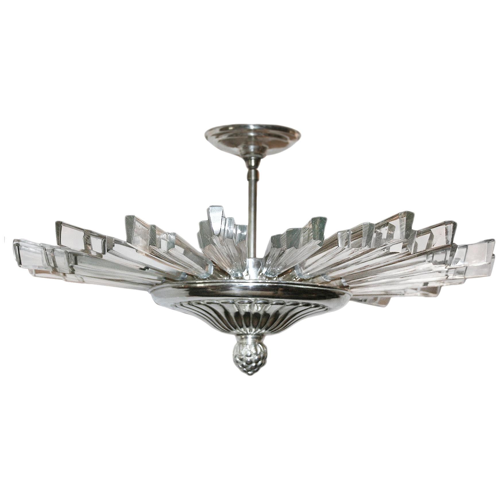Ensemble de luminaires en verre moulé en forme d'étoile en vente