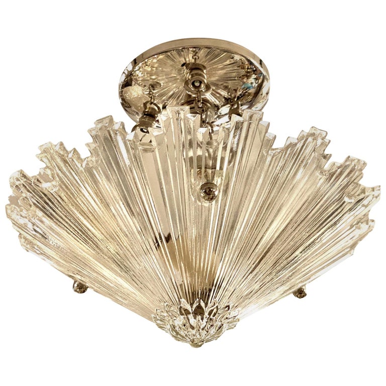 Set of Moulded Glass Star Light Fixtures, Sold Individually For Sale at