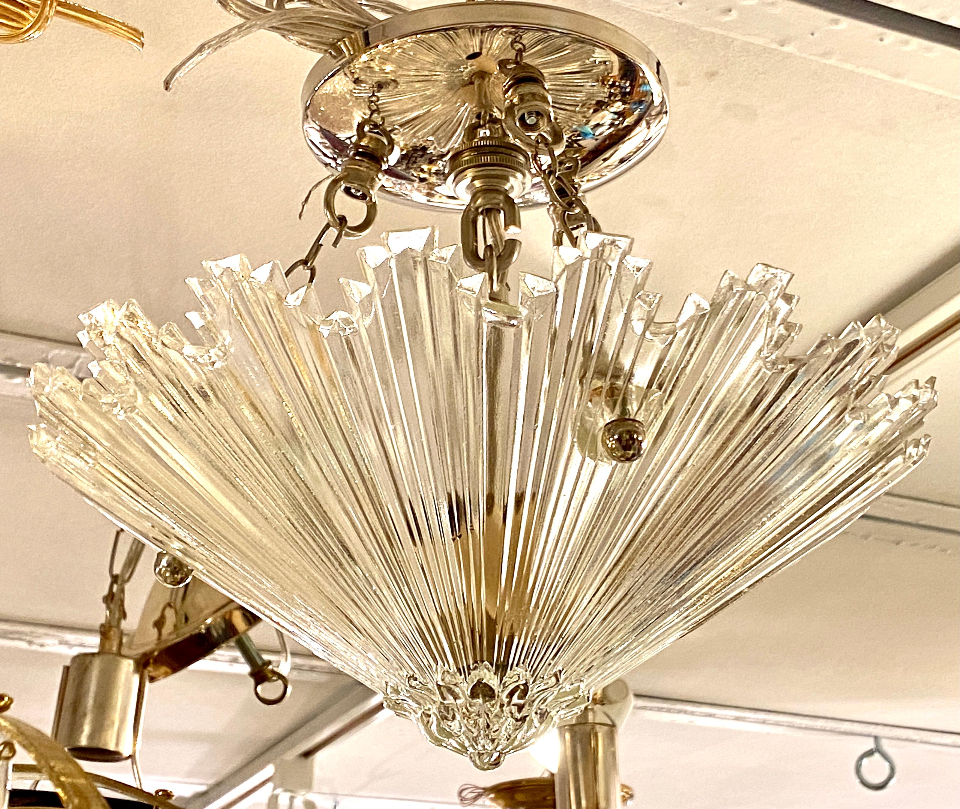 Set of Molded Glass Star Light Fixtures, Sold Individually In Good Condition In New York, NY