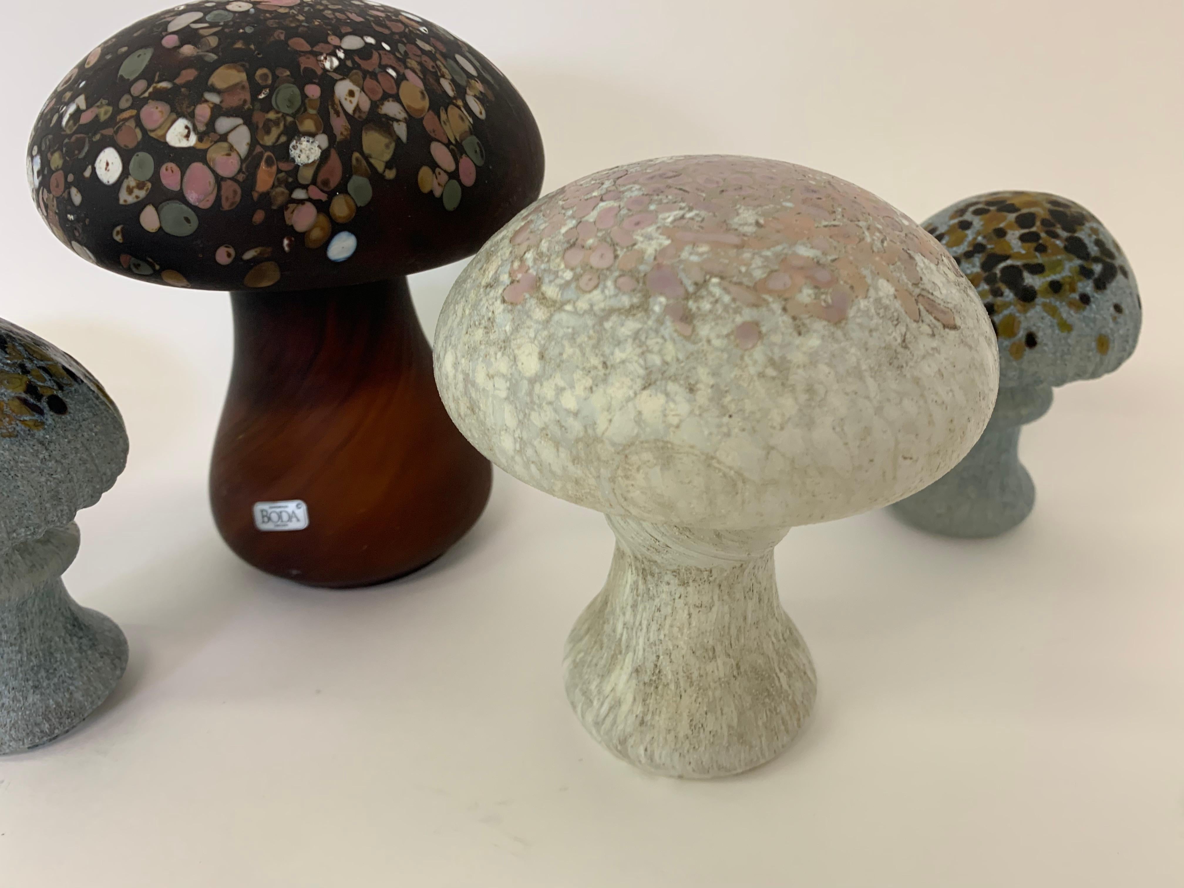 Set of Monica Backstrom for Kosta Boda Mushrooms, 1970’s In Good Condition For Sale In Delft, NL