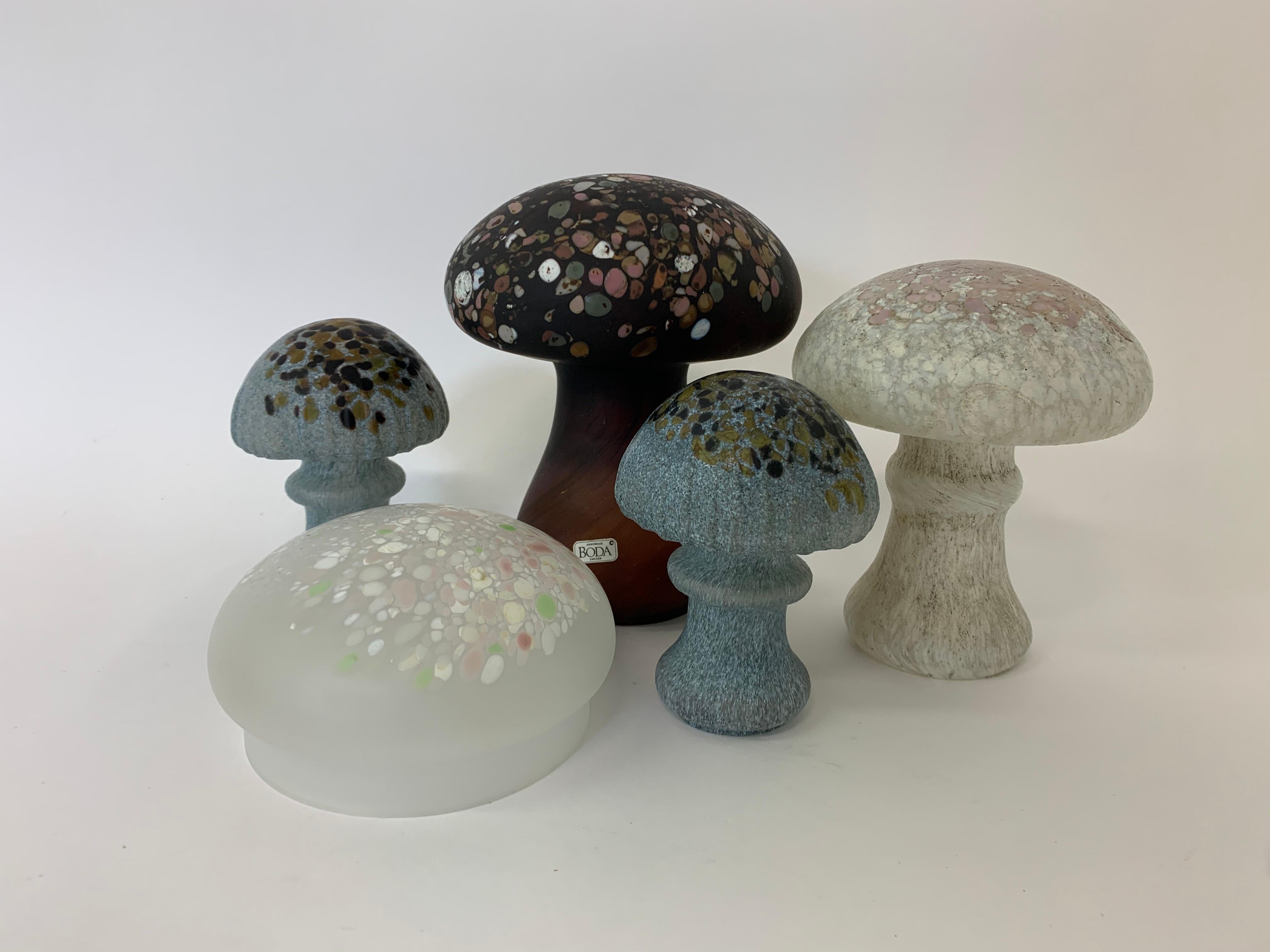 Late 20th Century Set of Monica Backstrom for Kosta Boda Mushrooms, 1970’s For Sale