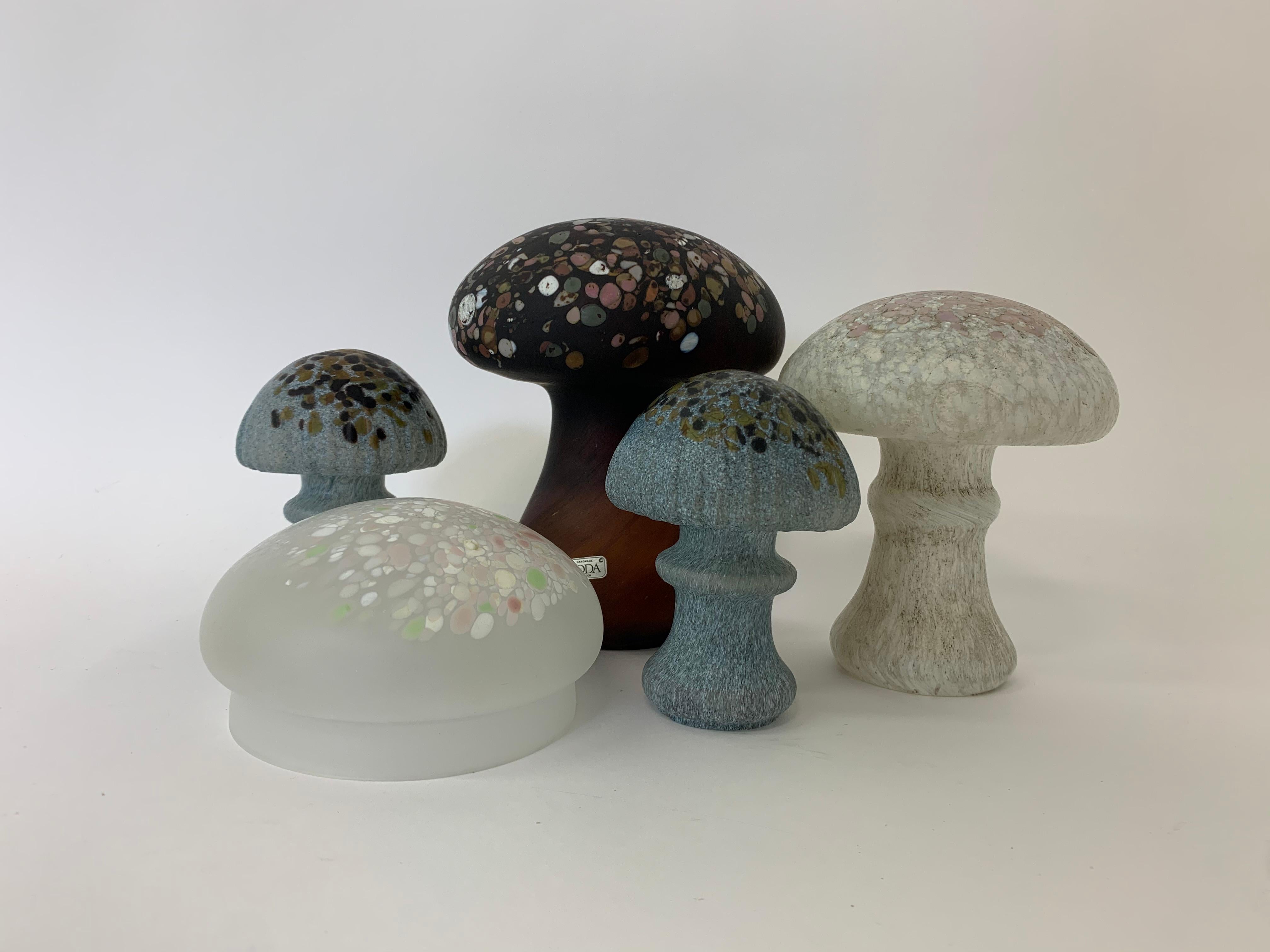 Art Glass Set of Monica Backstrom for Kosta Boda Mushrooms, 1970’s For Sale
