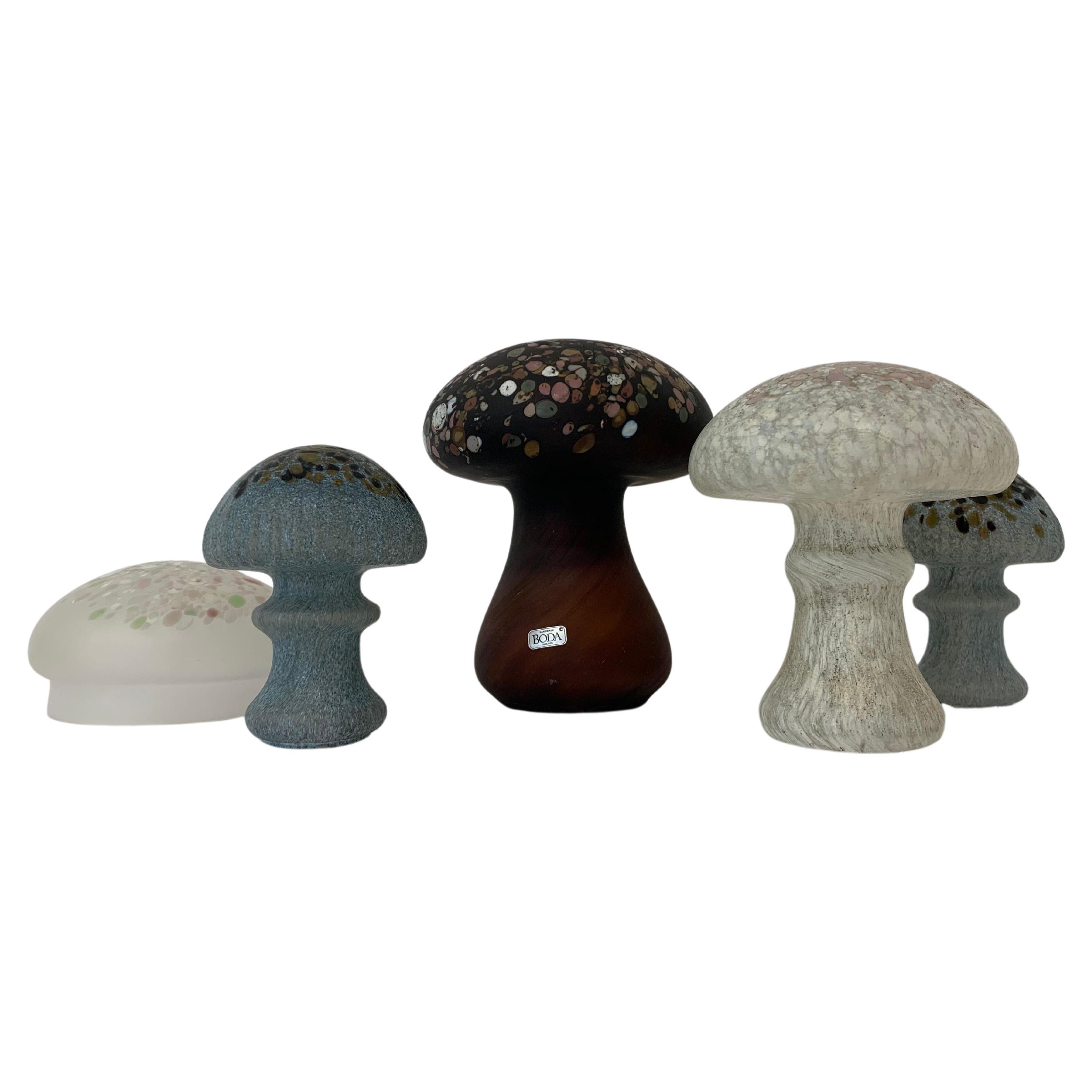 Set of Monica Backstrom for Kosta Boda Mushrooms, 1970’s For Sale