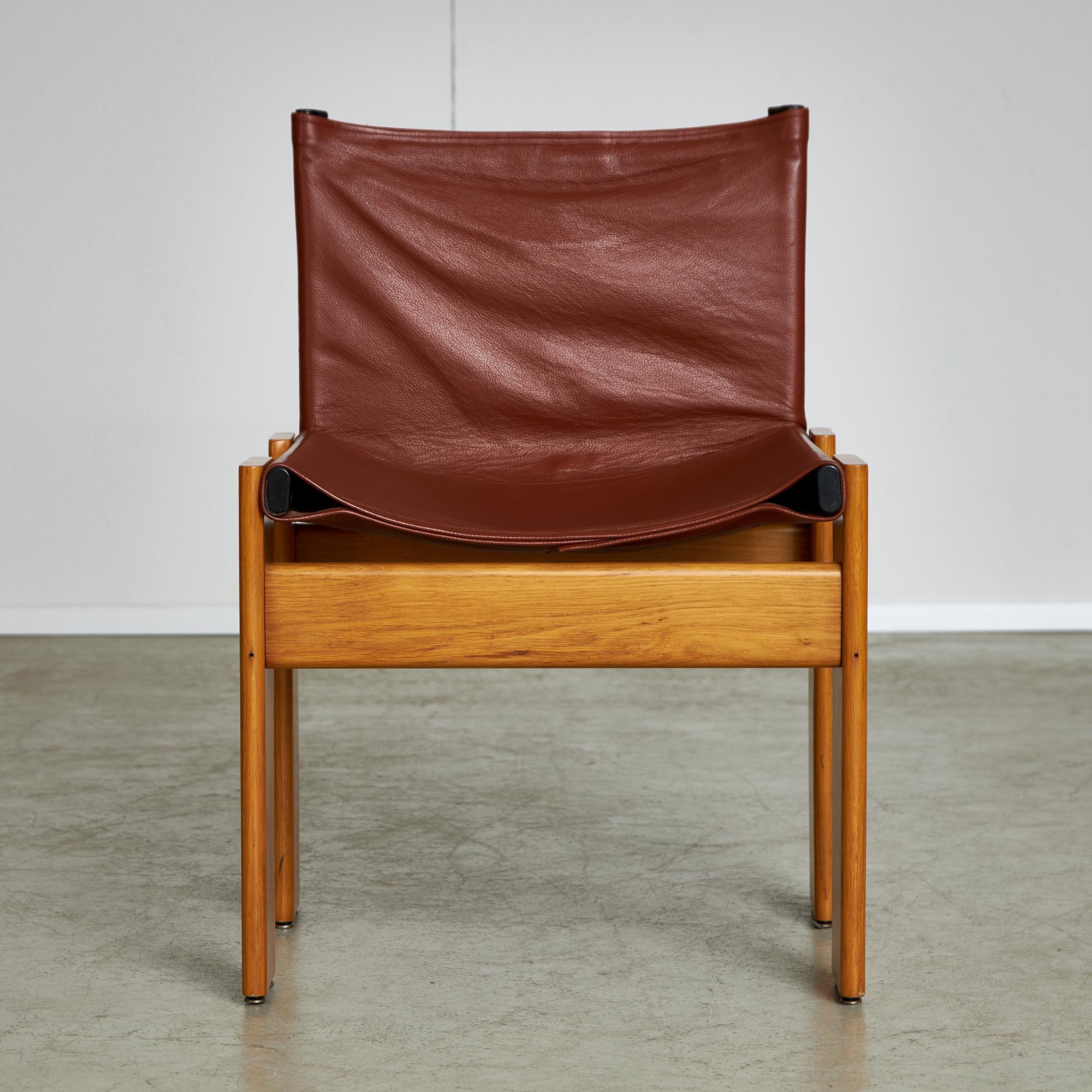 Pelle Set di sedie Monk di Afra & Tobia Scarpa per Molteni, 1973 in vendita