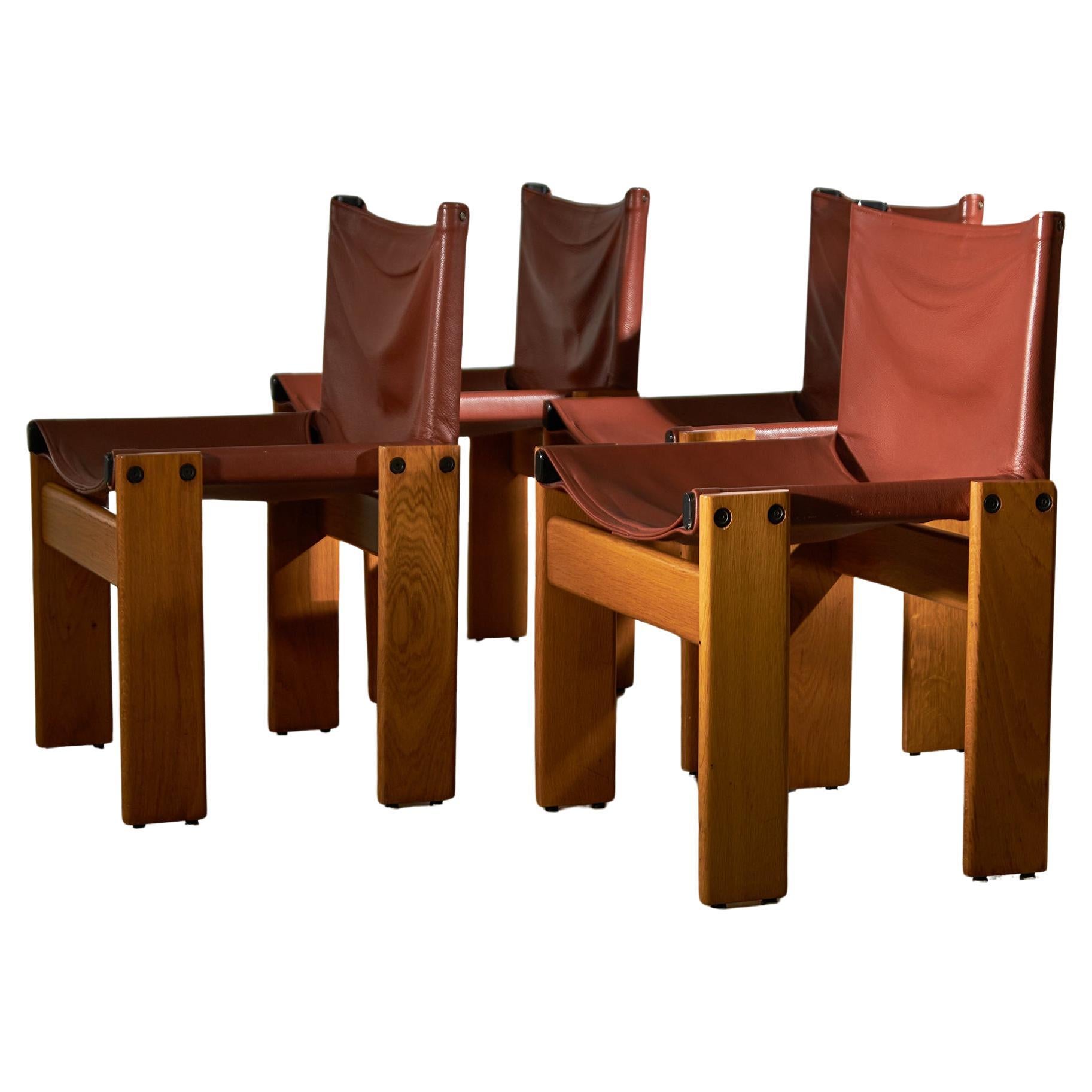 Set of Monk Chairs by Afra and Tobia Scarpa for Molteni, 1973 For Sale
