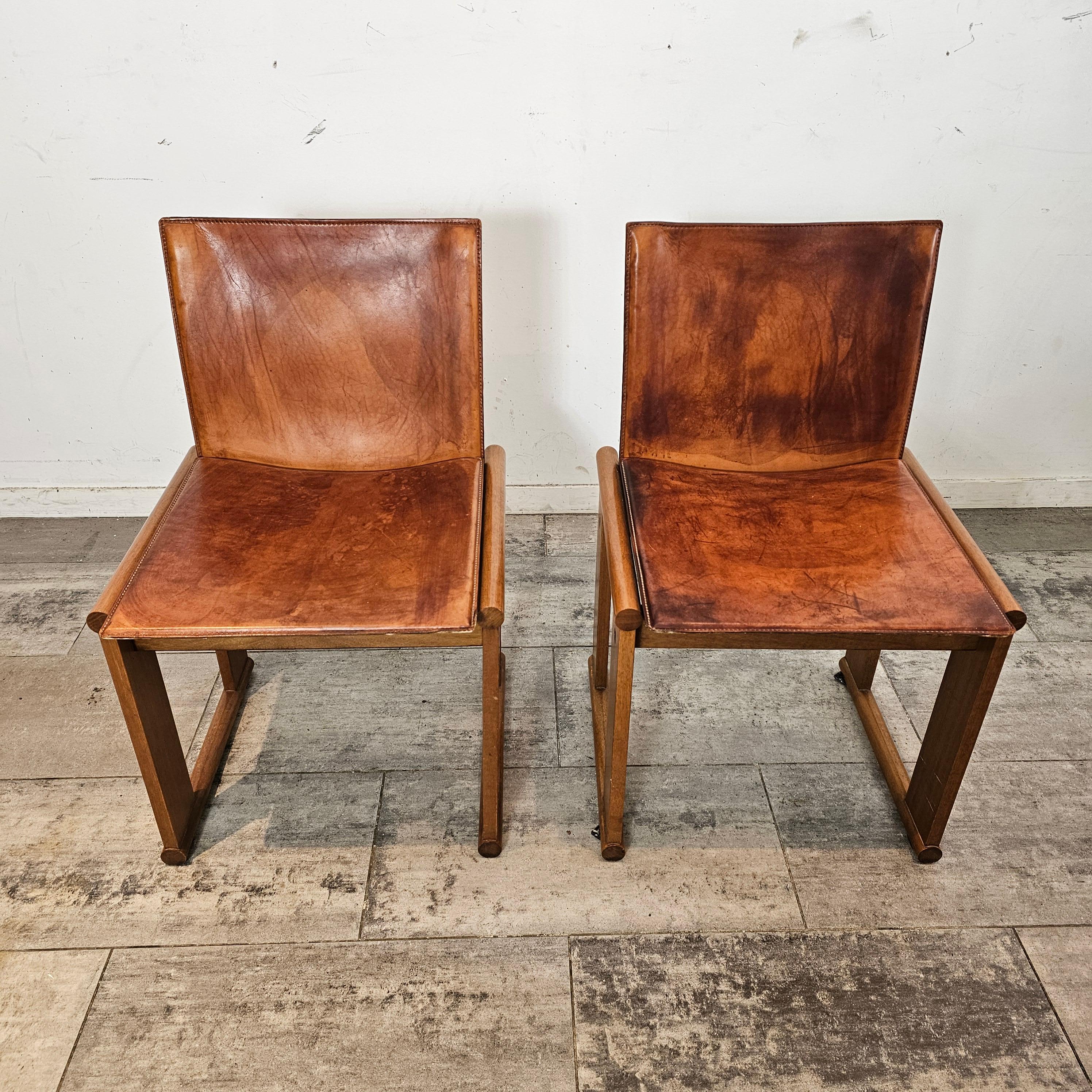 Italian Set of Monk Chairs by  Tobia & Afra Scarpa, Italy 1970s For Sale