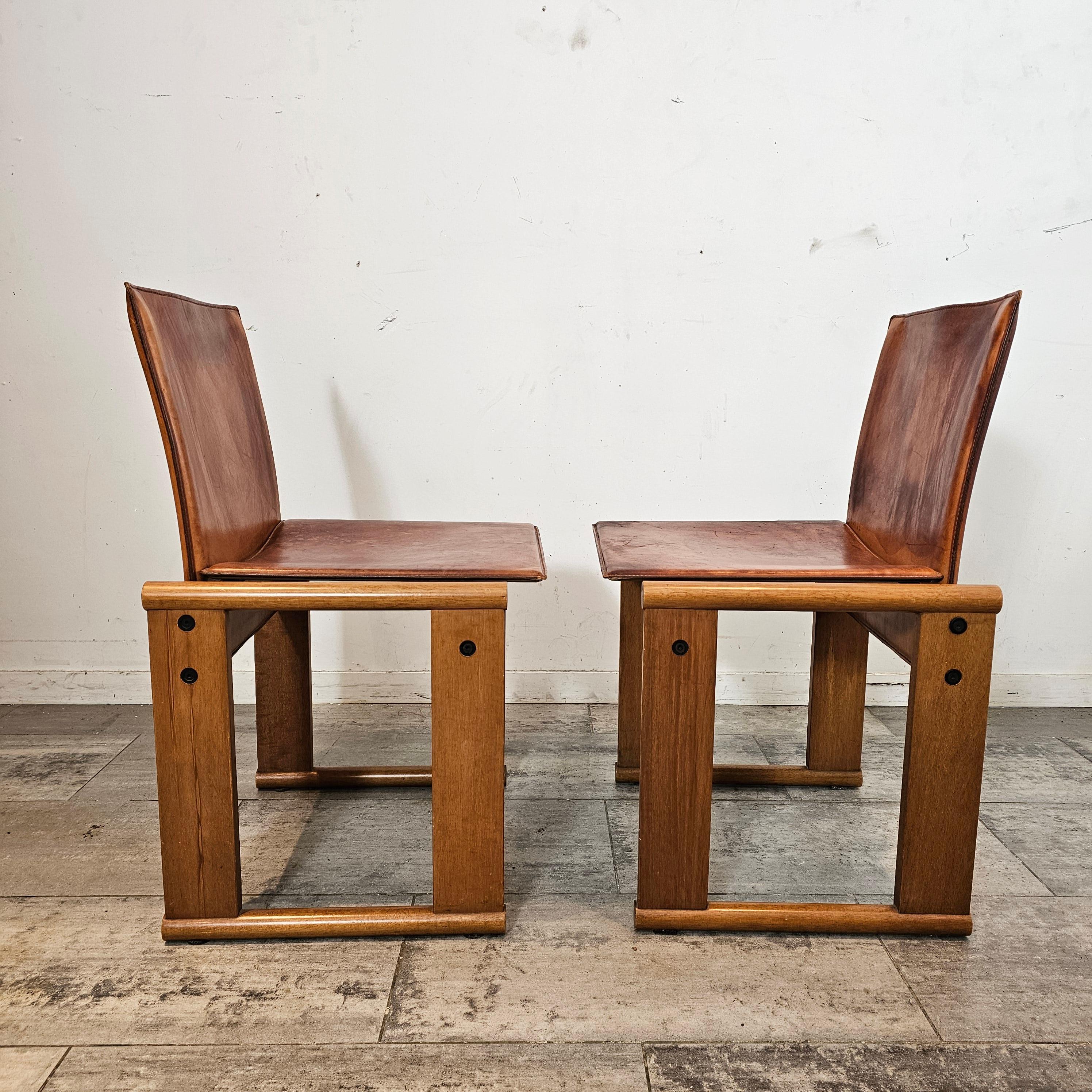 Fin du 20e siècle Ensemble de chaises moine  Tobia & Afra Scarpa, Italie, années 1970