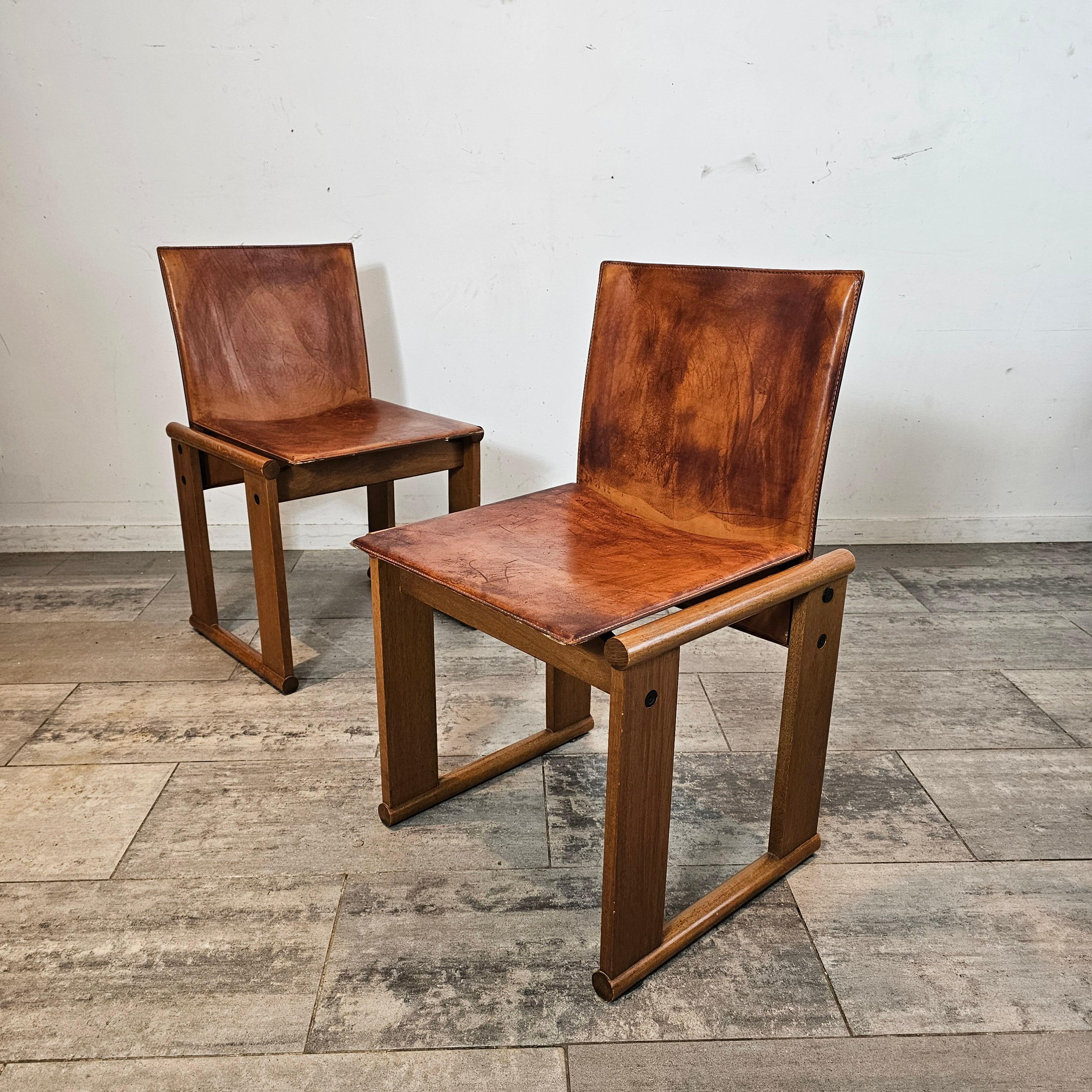 Set of Monk Chairs by  Tobia & Afra Scarpa, Italy 1970s 2
