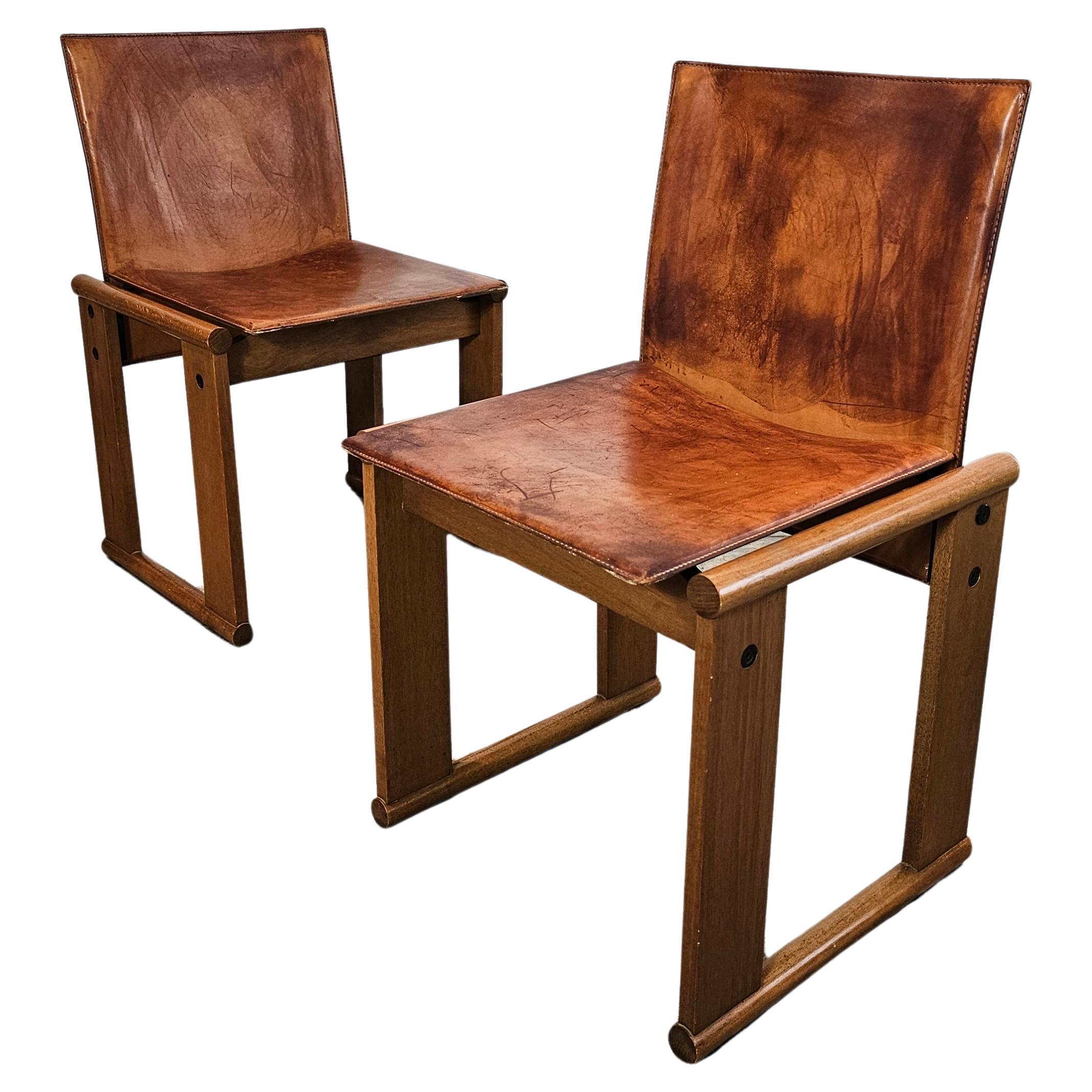 Set of Monk Chairs by  Tobia & Afra Scarpa, Italy 1970s For Sale