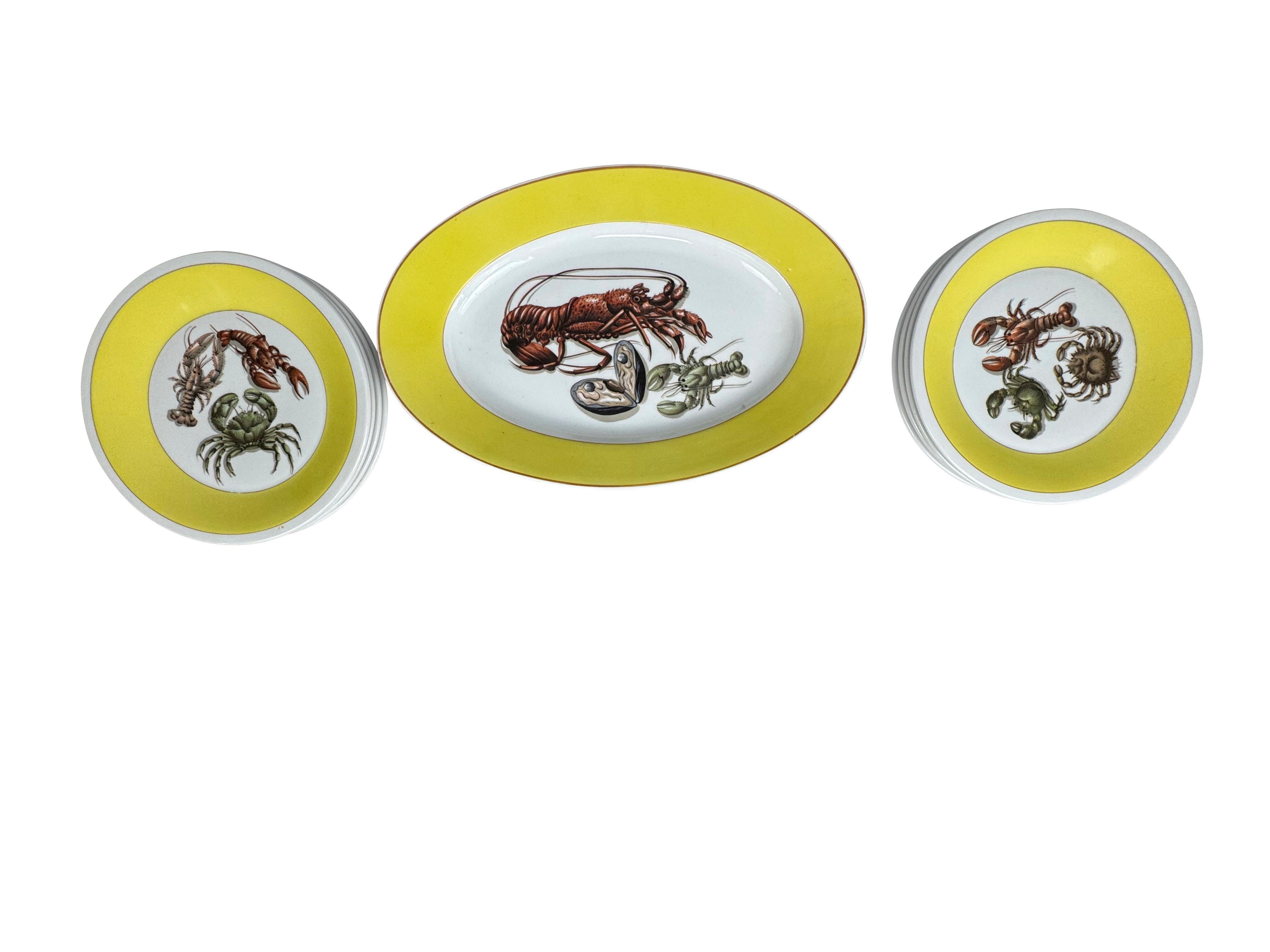 Set of Mottahedah Shellfish Plates and Matching Platter For Sale 6