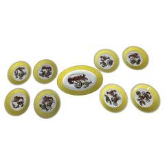 Set of Mottahedah Shellfish Plates and Matching Platter