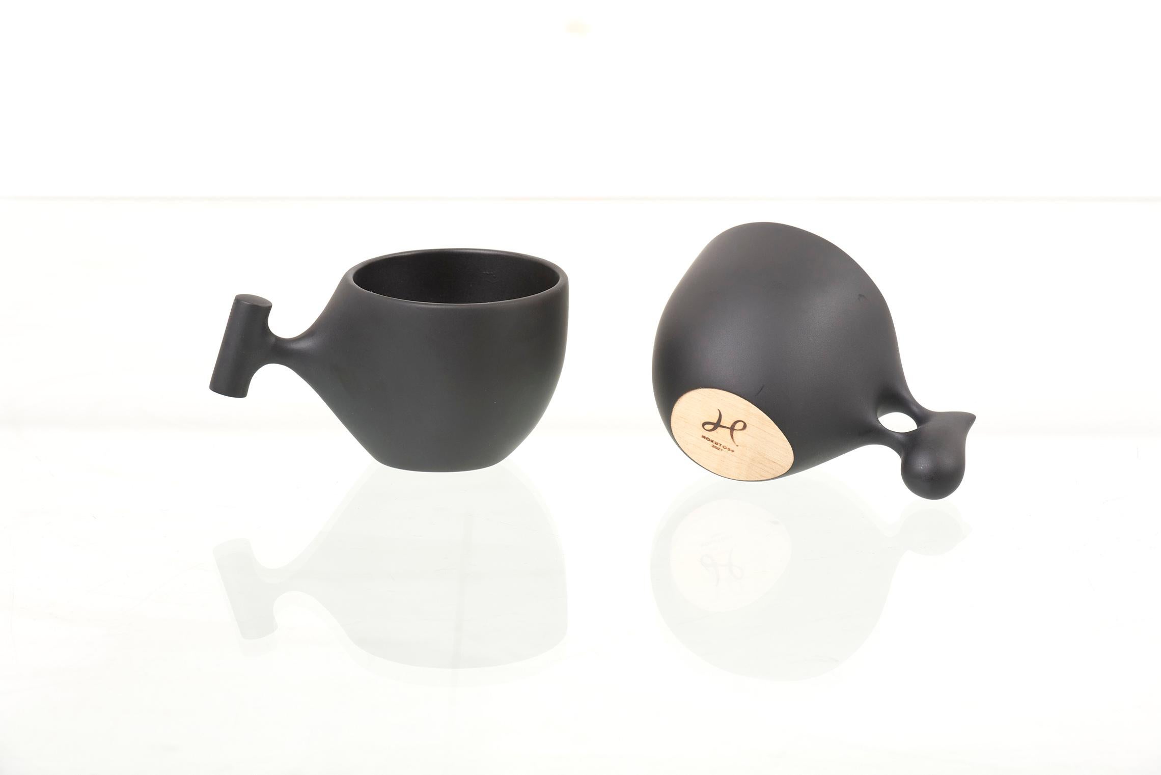 Set of Hand-Crafted Mugs, Coffee Scoop and Tong by Hokuto Sekine, Japan, 2021 For Sale 2
