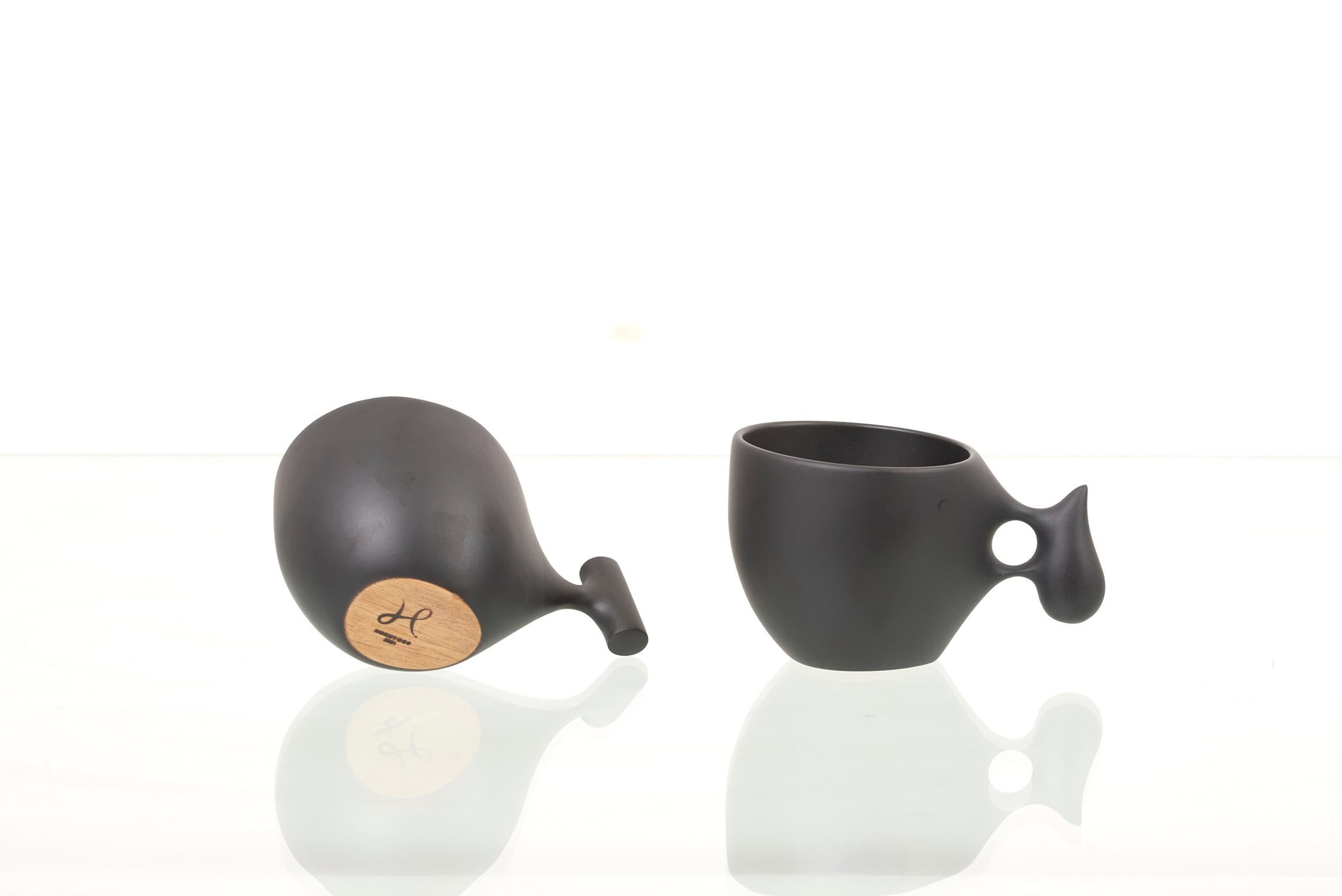 Set of Hand-Crafted Mugs, Coffee Scoop and Tong by Hokuto Sekine, Japan, 2021 For Sale 3