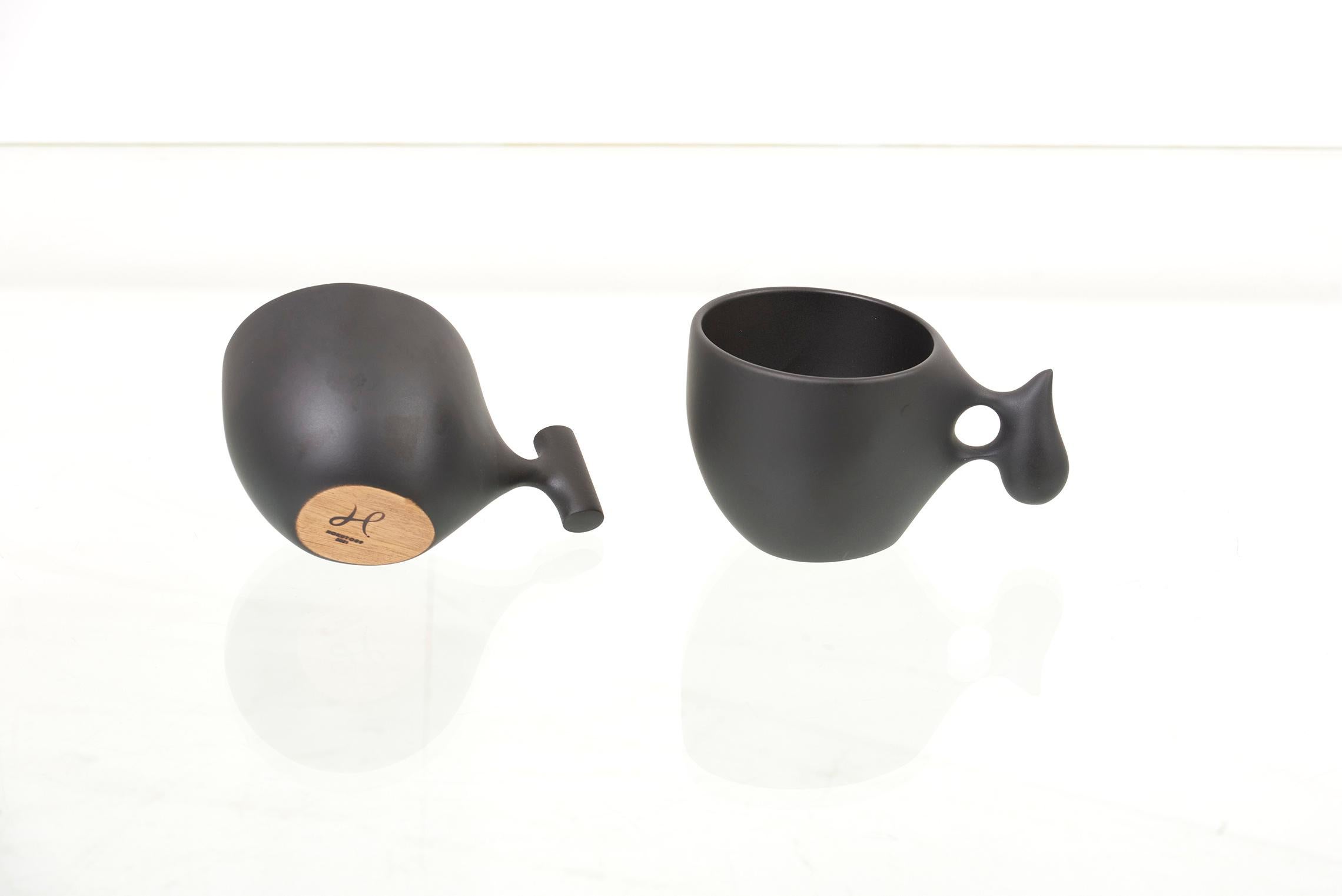 Set of Hand-Crafted Mugs, Coffee Scoop and Tong by Hokuto Sekine, Japan, 2021 For Sale 4