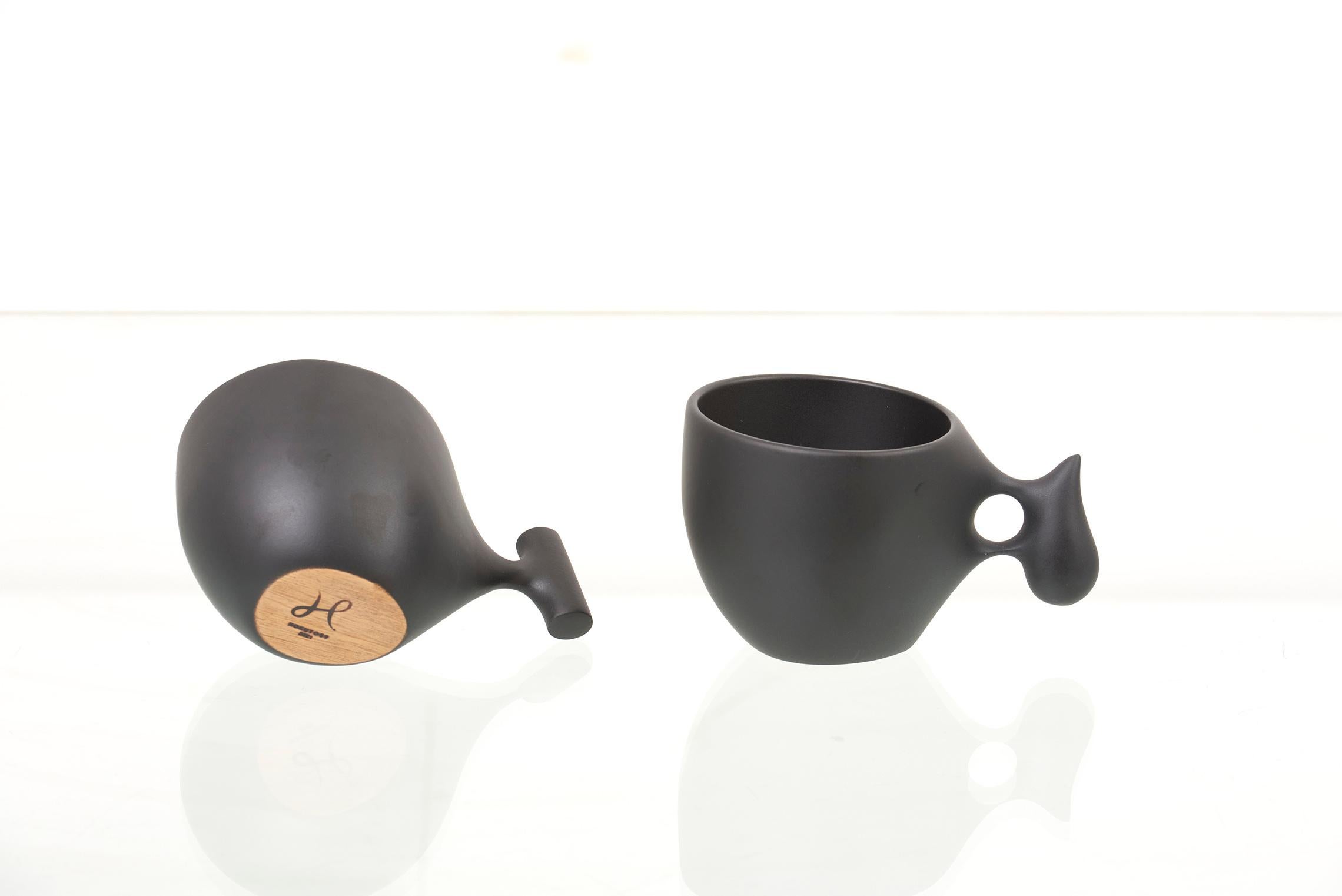 Set of Hand-Crafted Mugs, Coffee Scoop and Tong by Hokuto Sekine, Japan, 2021 For Sale 5