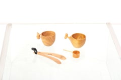 Ensemble de tasses, cuillères à café et pince à café de Hokuto Sekine, Japon 2021