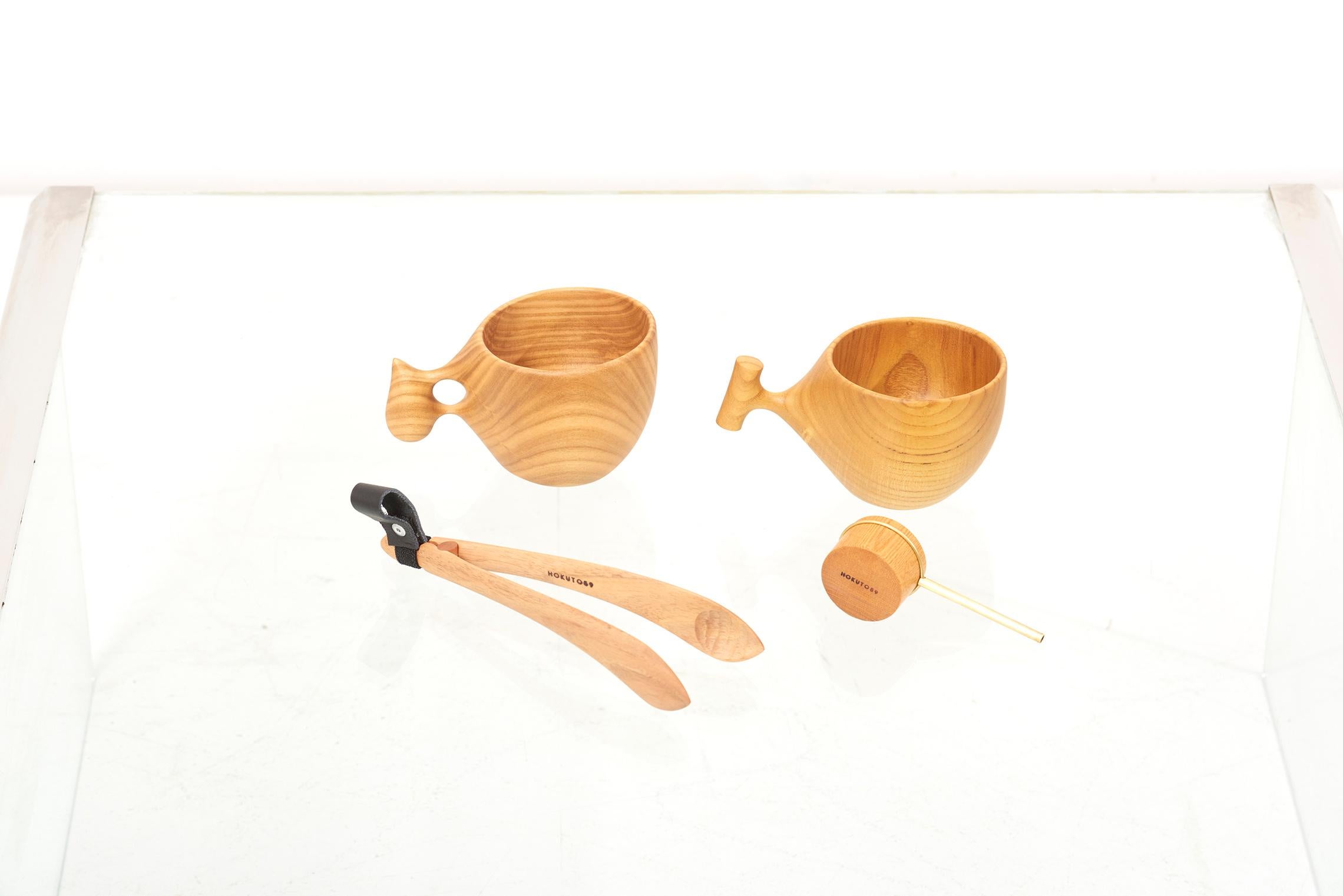 Set of Mugs, Coffee Scoop and Tong by Hokuto Sekine, Japan 2021 In New Condition For Sale In Berlin, DE