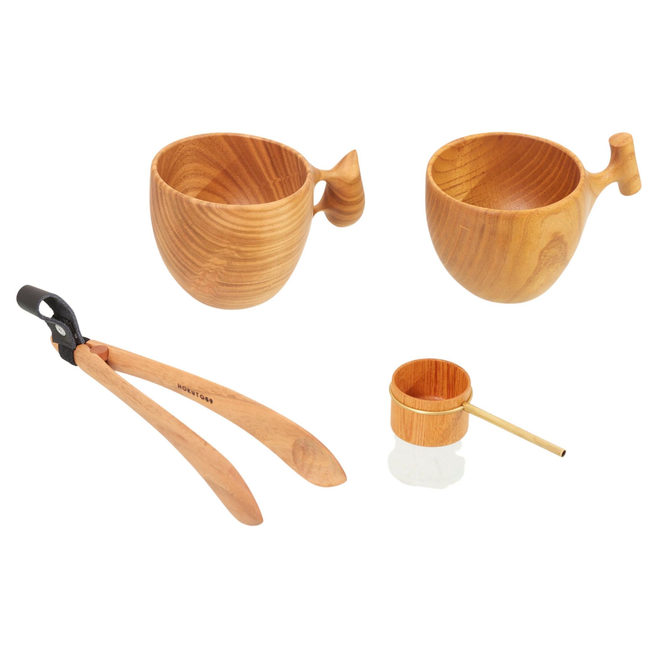 Set of Mugs, Coffee Scoop and Tong by Hokuto Sekine, Japan 2021 For Sale