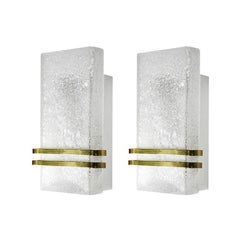 Set of Murano Glass and Brass Sconces by Doria Leuchten, C. 1960s