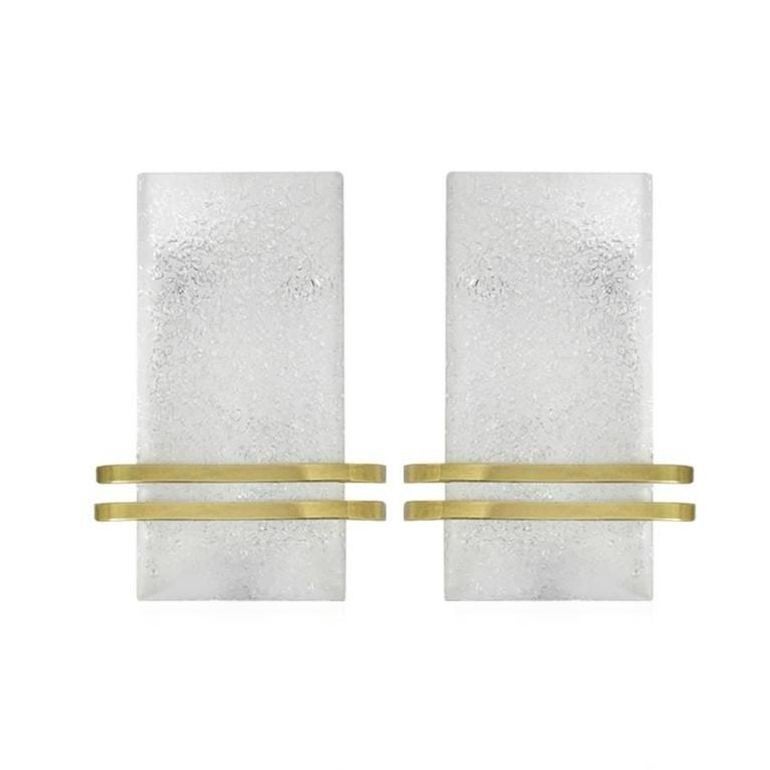 Set of Murano Glass and Brass Sconces by Doria Leuchten, C. 1960s For Sale