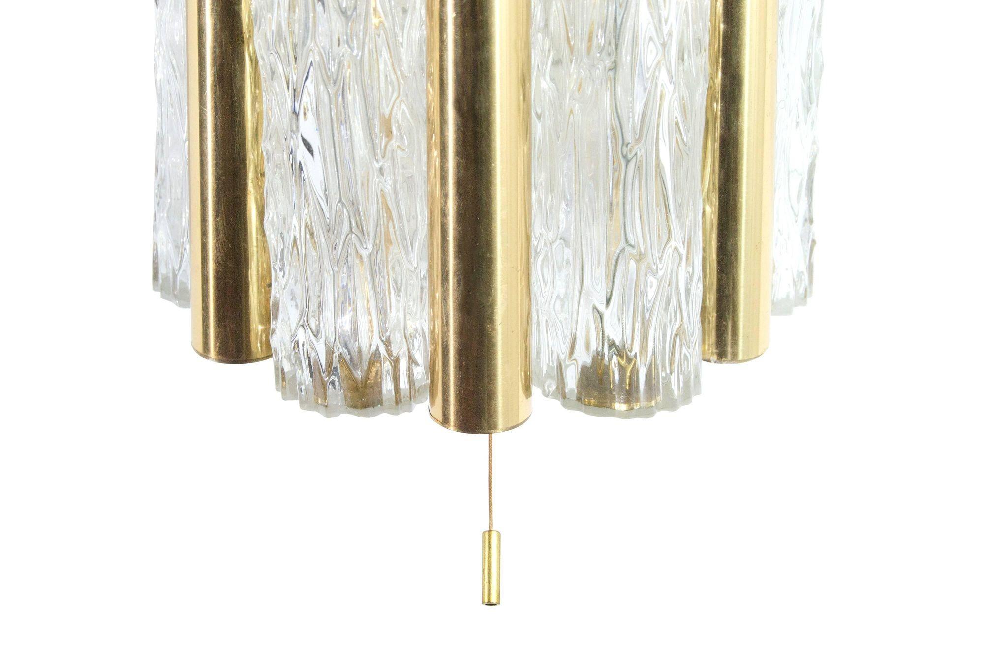 Set of Murano Glass and Brass Sconces by Doria Leuchten, Germany, C. 1960s In Excellent Condition For Sale In Westport, CT