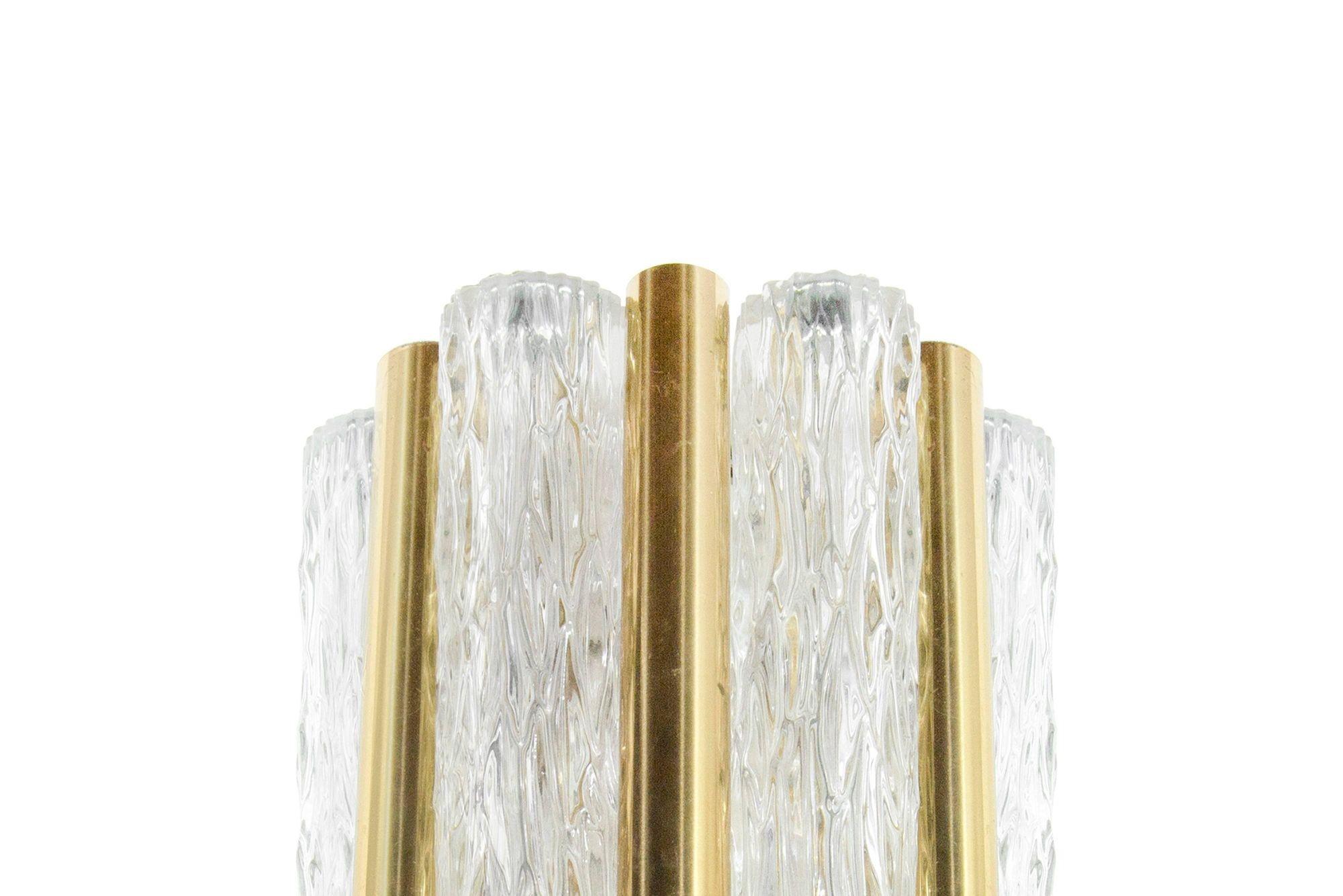 Set of Murano Glass and Brass Sconces by Doria Leuchten, Germany, C. 1960s For Sale 2