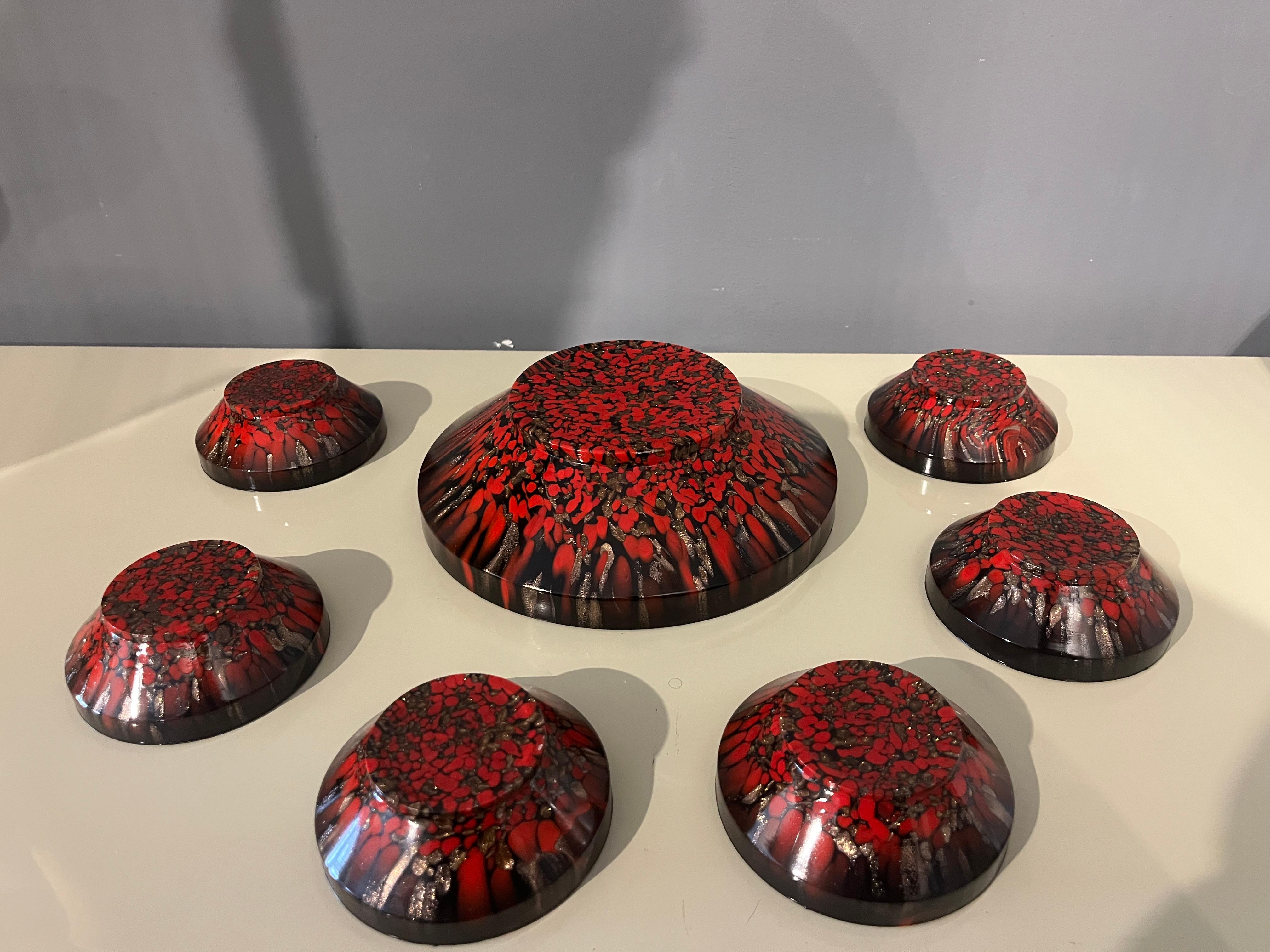 Set of Murano glass bowls from the 1930s attributable to Carlo Nason For Sale 4