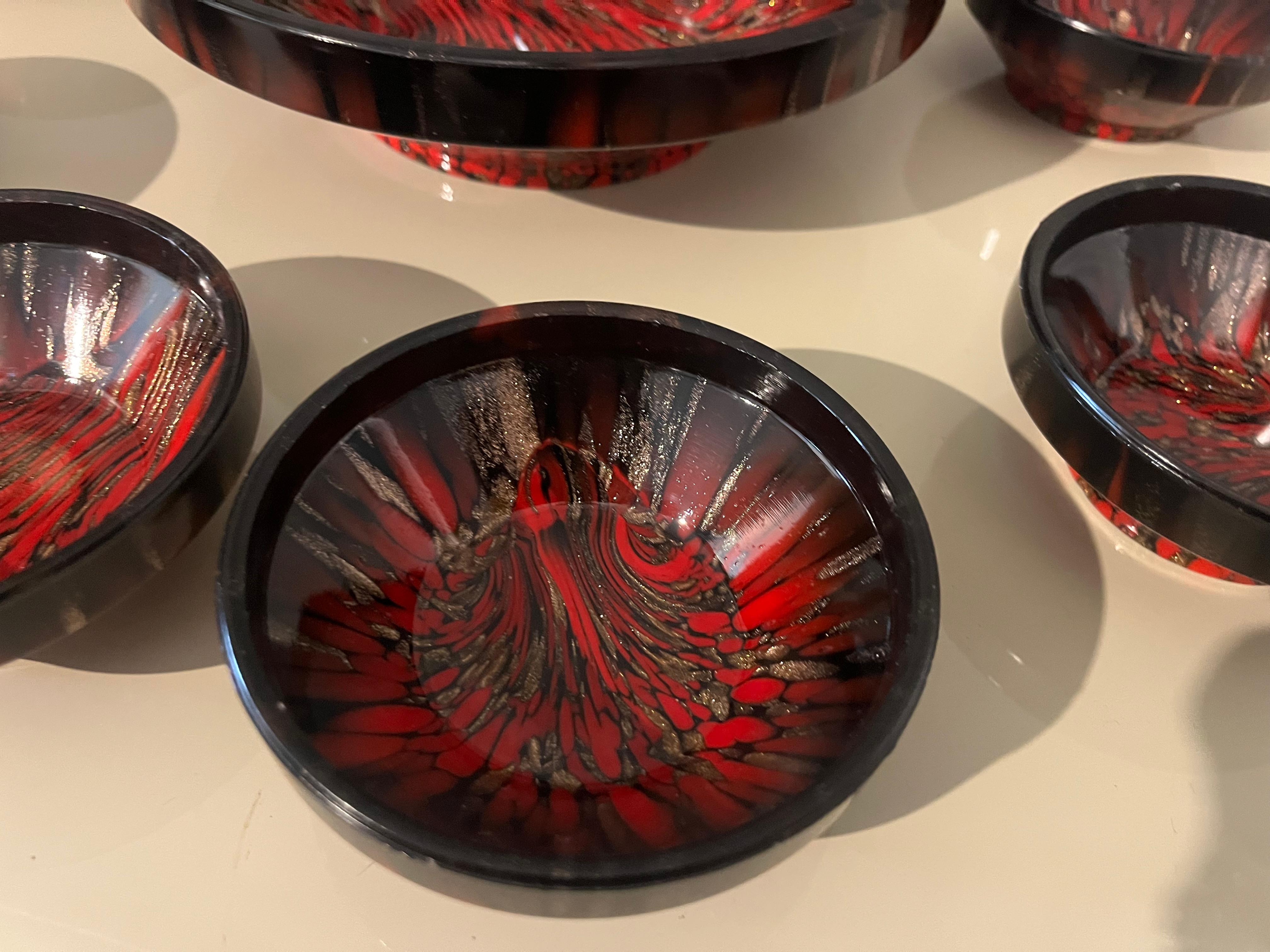Set of Murano glass bowls from the 1930s attributable to Carlo Nason For Sale 1