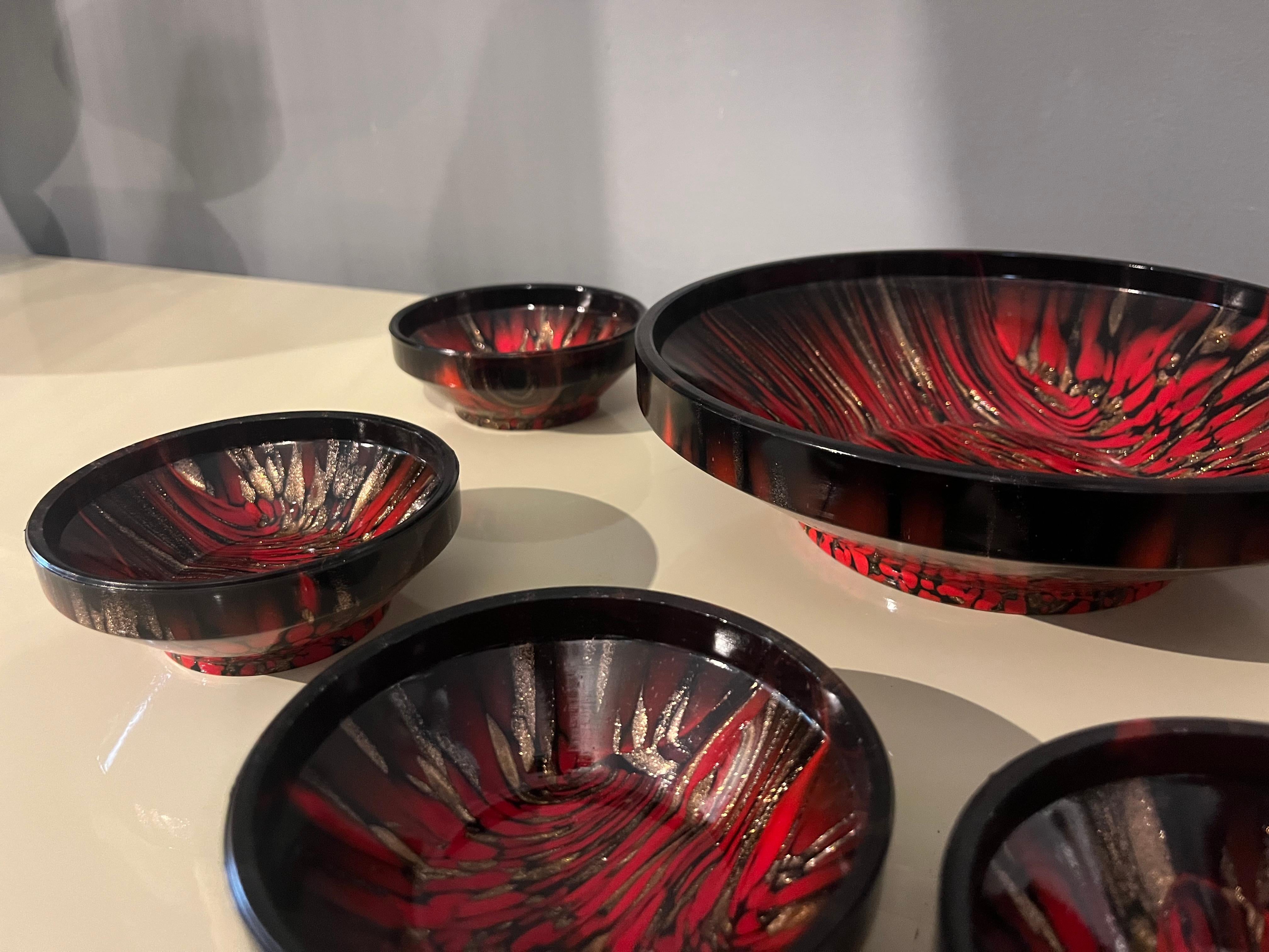 Set of Murano glass bowls from the 1930s attributable to Carlo Nason For Sale 2