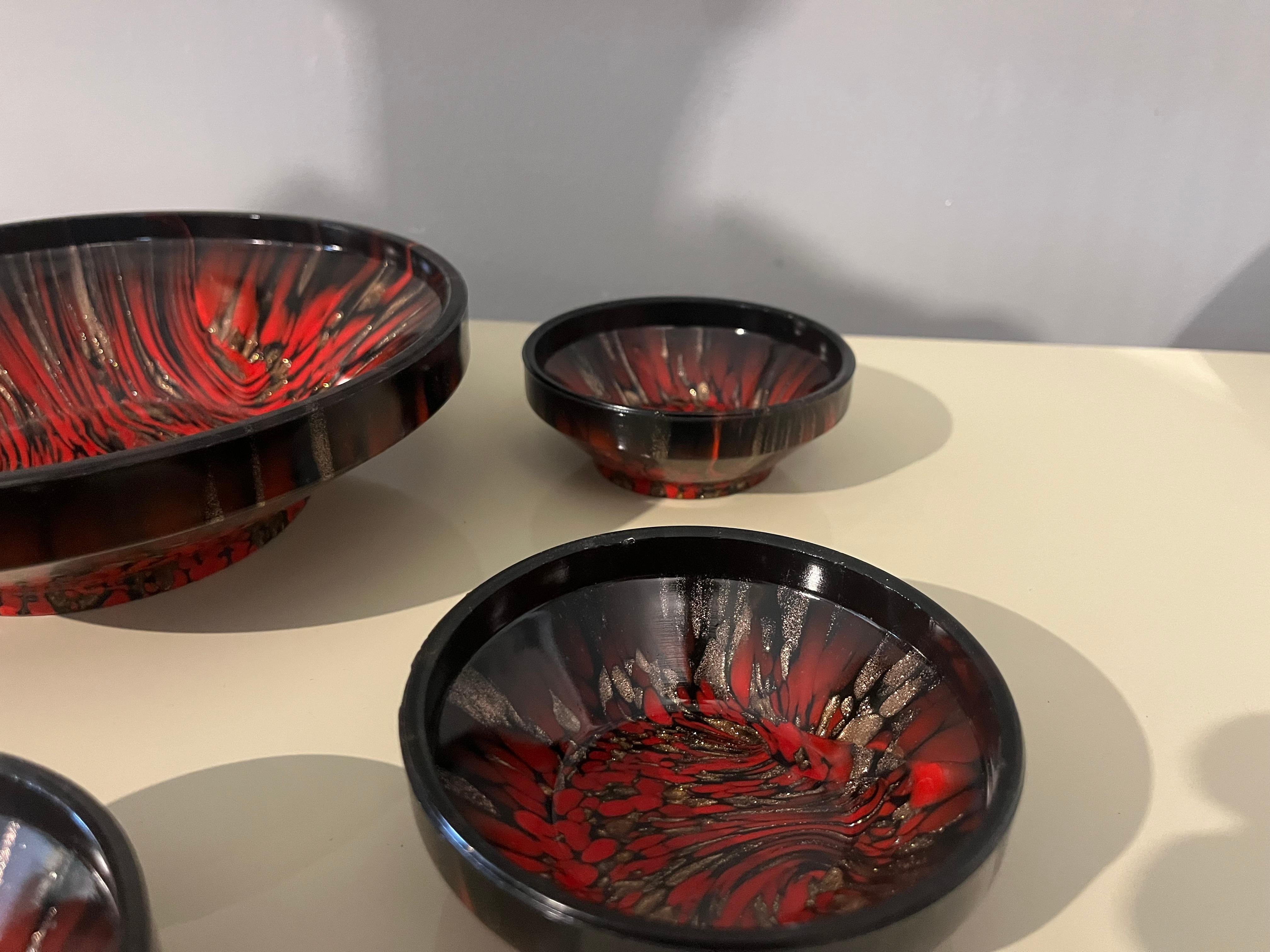 Set of Murano glass bowls from the 1930s attributable to Carlo Nason For Sale 3