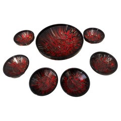 Ensemble de bols en verre de Murano des années 1930 attribués à Carlo Nason