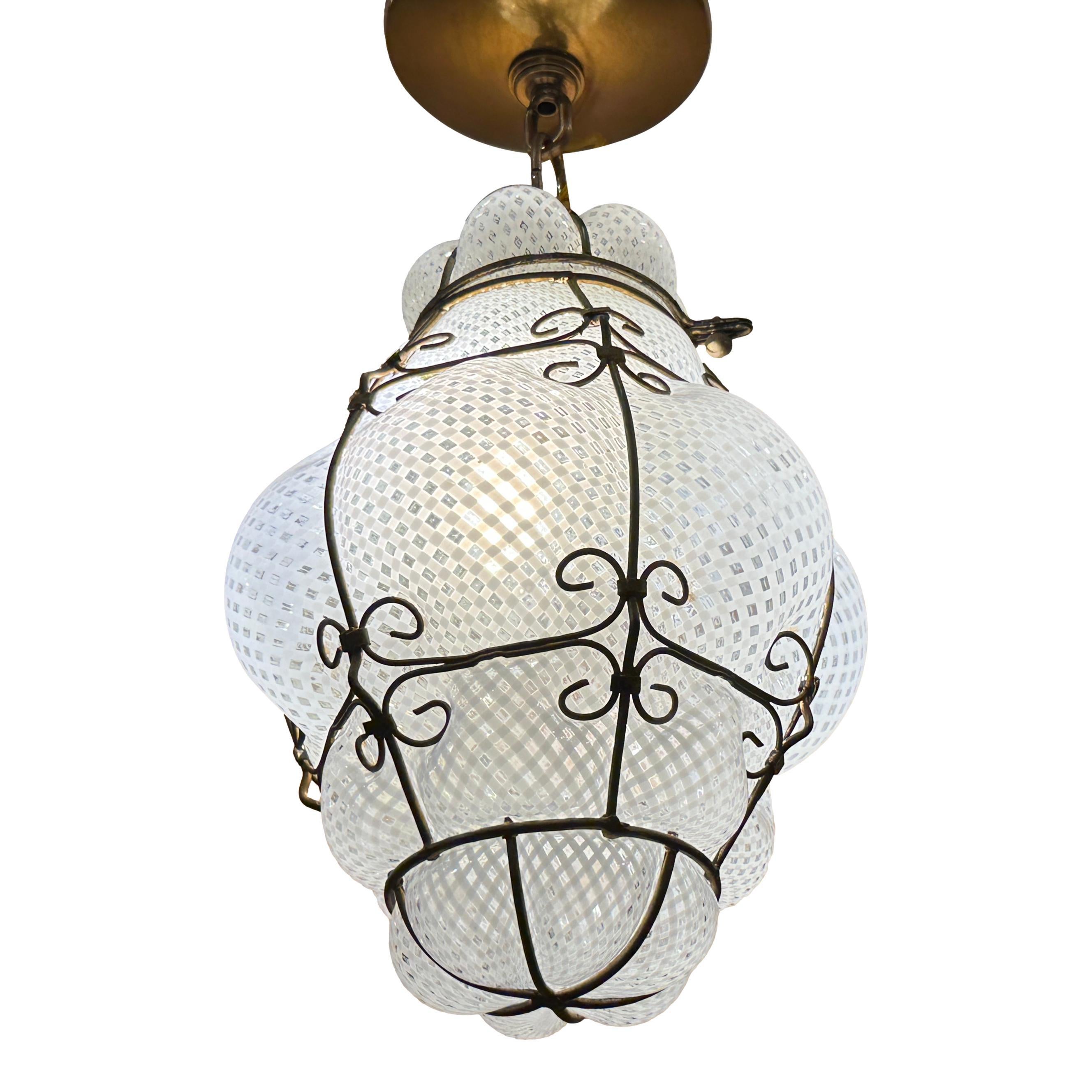 Metal Set of Murano Glass Lanterns, Sold Individually For Sale