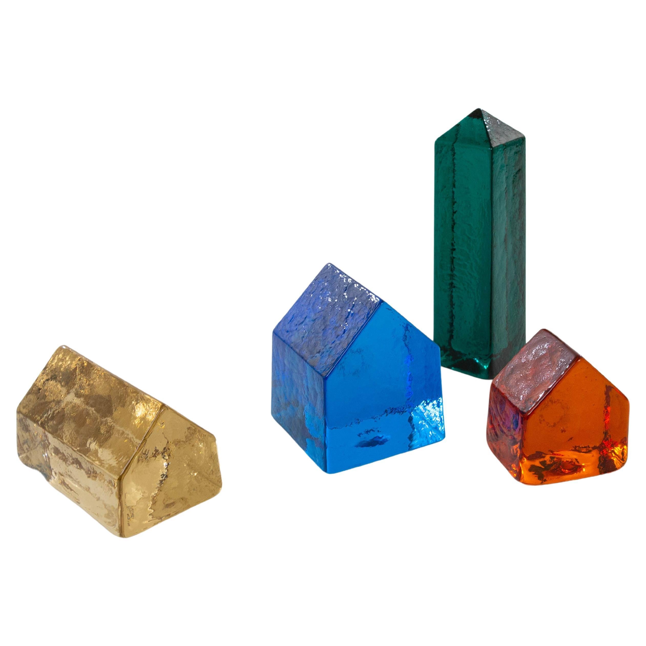 Conjunto de objetos de cristal de Murano de Carlo Nason para V.Nason&Co, años 70