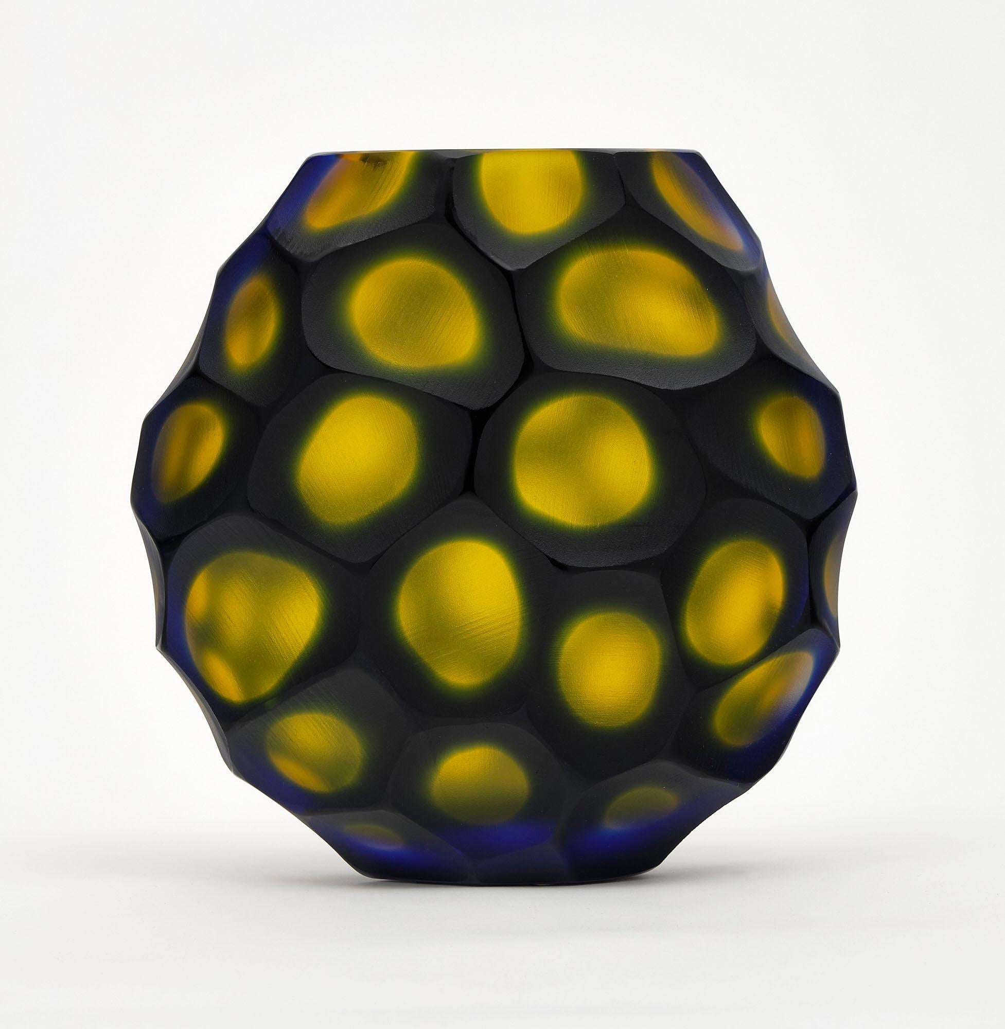 Modern Set of Murano Glass “Pavone” Vases For Sale
