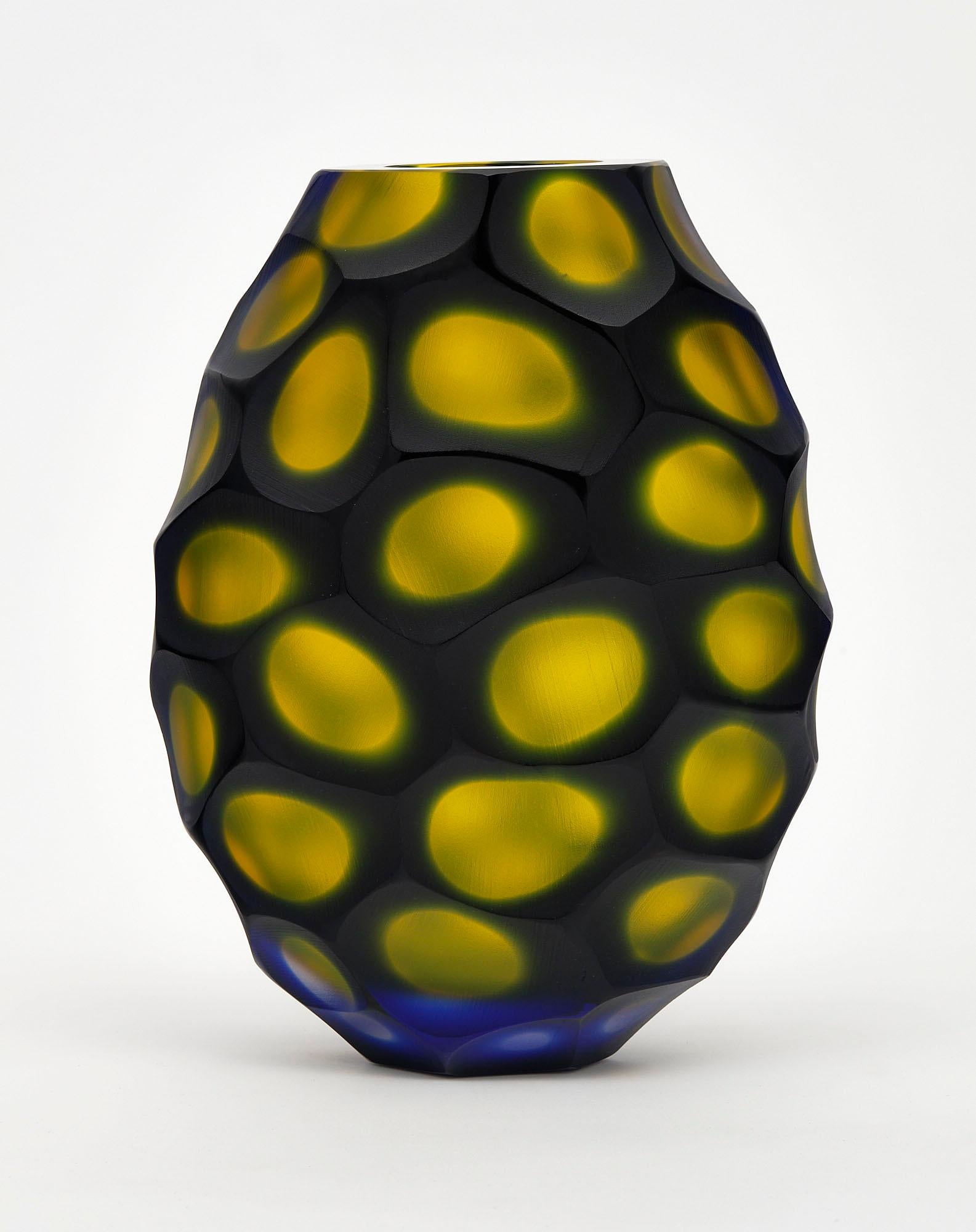 Italian Set of Murano Glass “Pavone” Vases