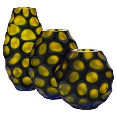 Set of Murano Glass “Pavone” Vases