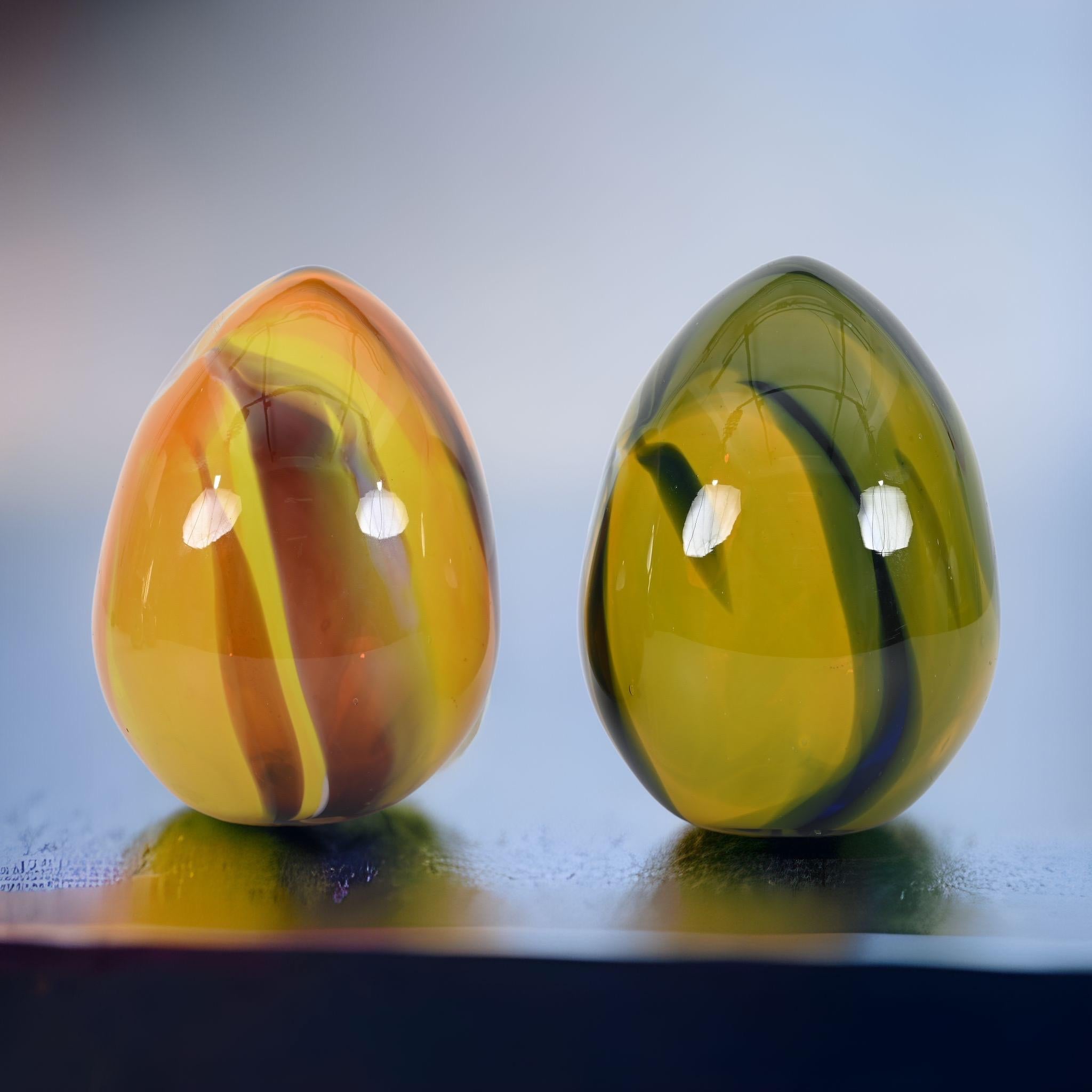 Satz Eier aus mundgeblasenem farbigem Murano-Glas, von Archimede Seguso, Italien, 1970er Jahre im Angebot 9