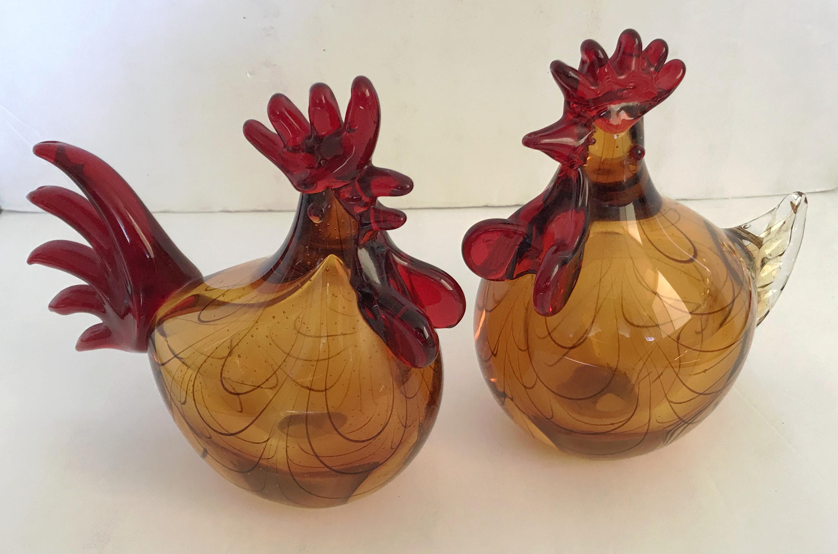 vintage murano glass chicken