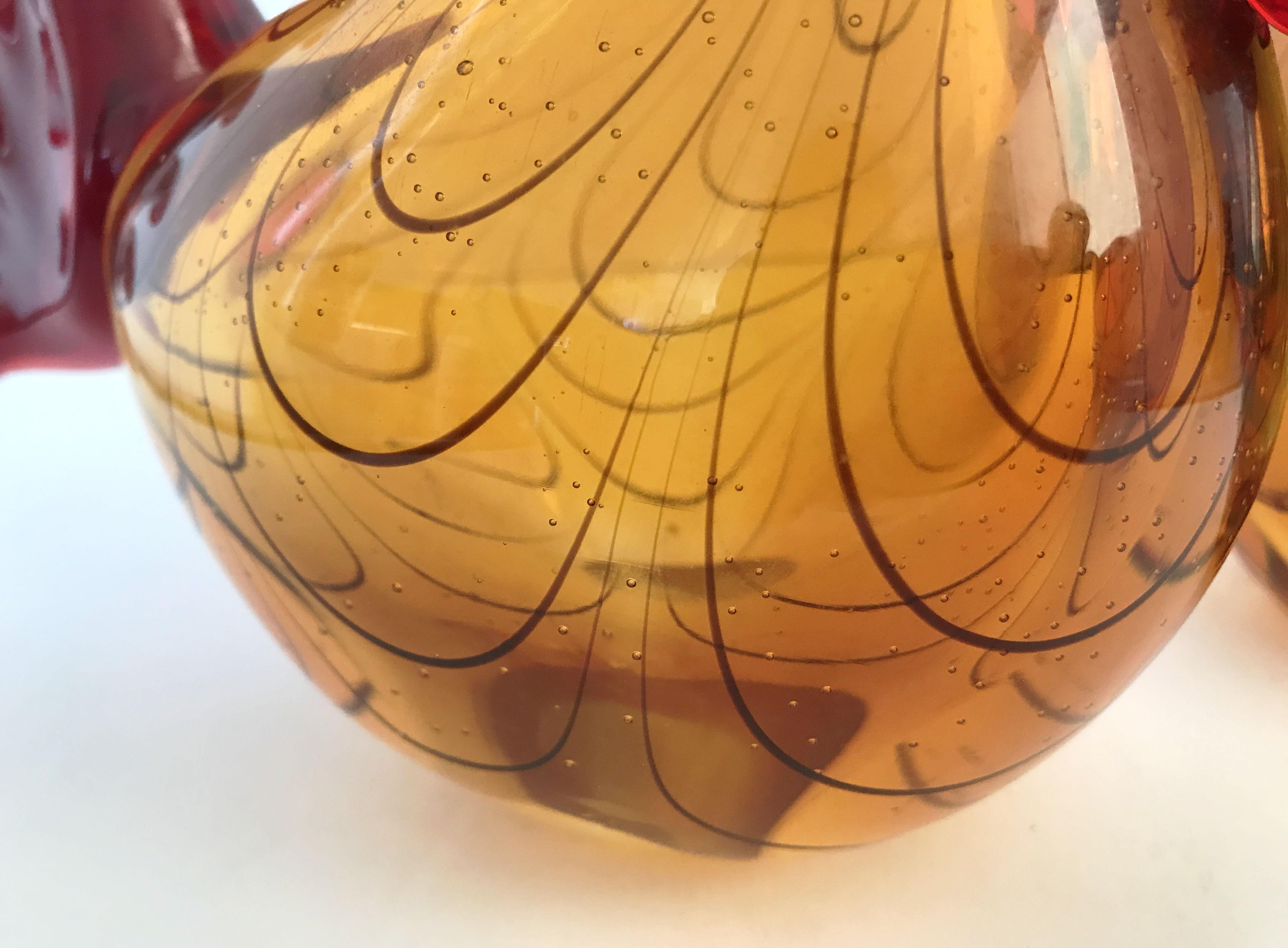 Italian Set of Murano Rooster and Hen Sculptures