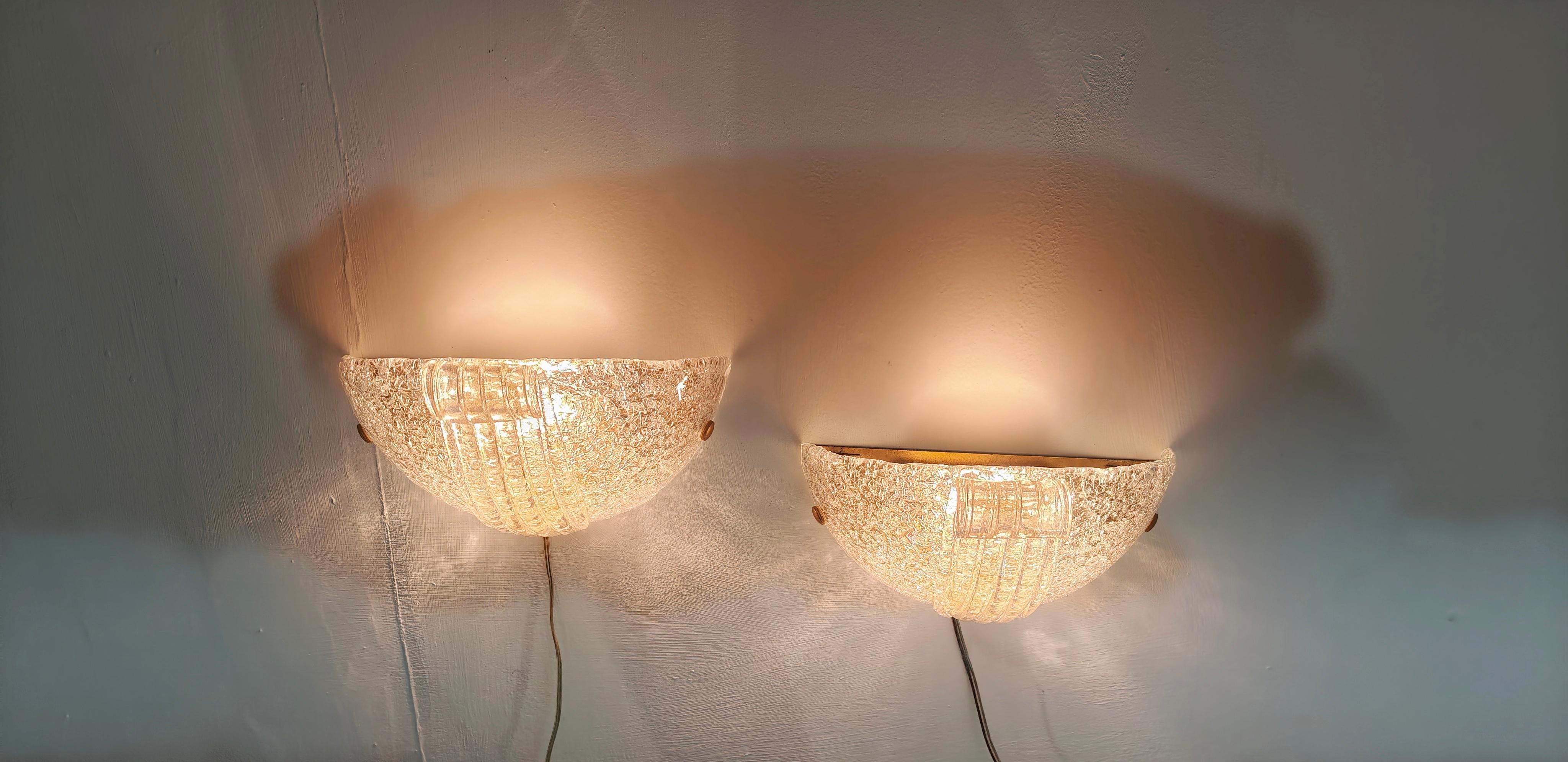 Ensemble de lampes murales de Murano par Barovier & Toso, Italie, années 70, mi-siècle moderne en vente 6