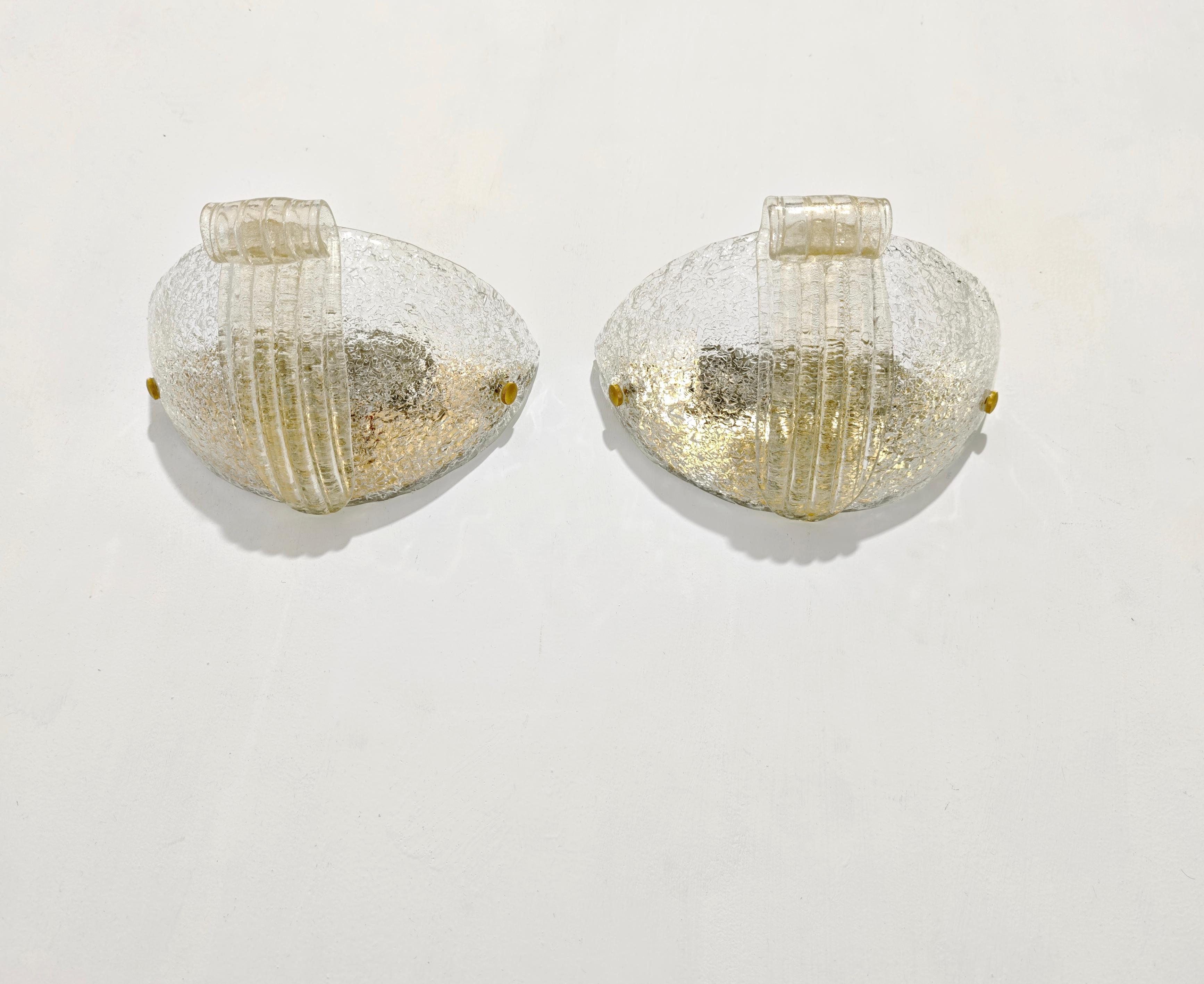 Ensemble de lampes murales de Murano par Barovier & Toso, Italie, années 70, mi-siècle moderne en vente 7